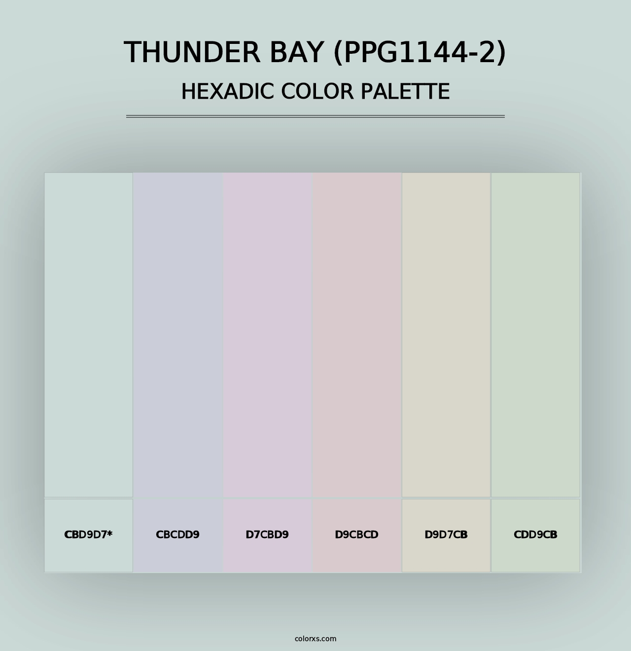 Thunder Bay (PPG1144-2) - Hexadic Color Palette