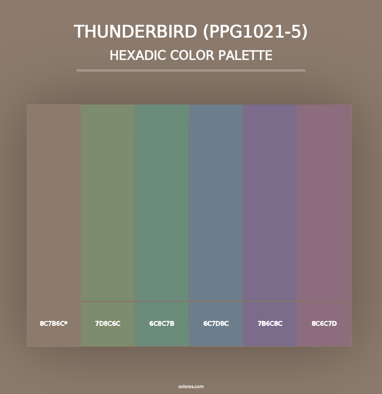 Thunderbird (PPG1021-5) - Hexadic Color Palette