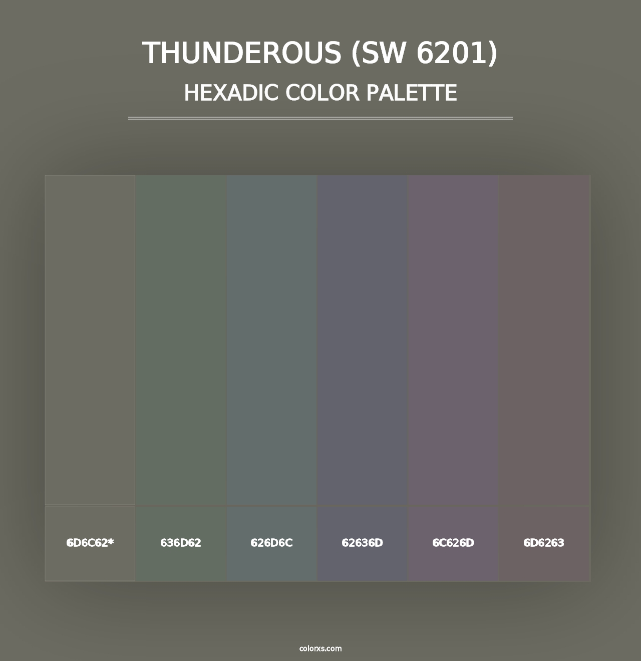 Thunderous (SW 6201) - Hexadic Color Palette