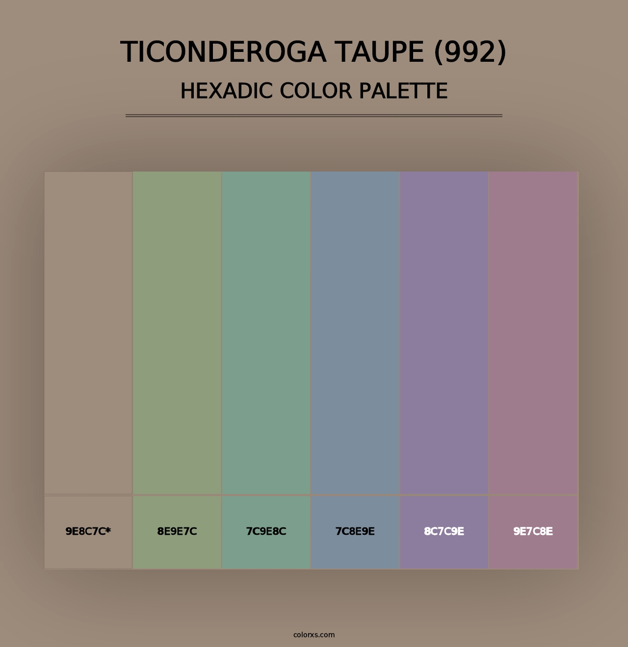 Ticonderoga Taupe (992) - Hexadic Color Palette