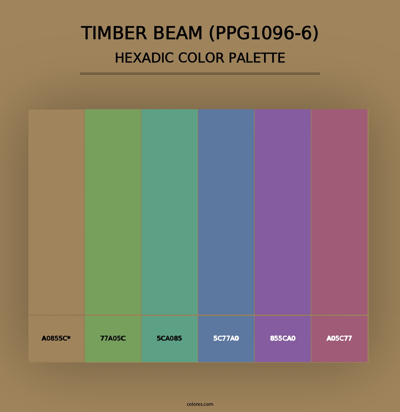 Timber Beam (PPG1096-6) - Hexadic Color Palette