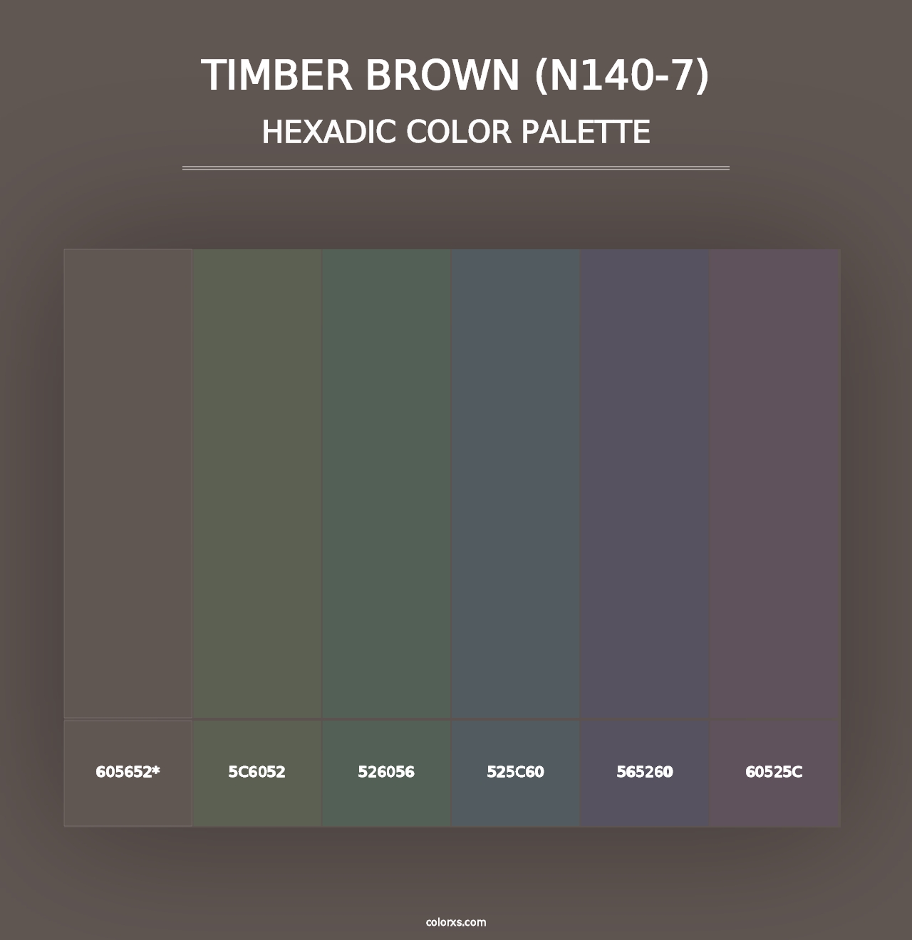 Timber Brown (N140-7) - Hexadic Color Palette