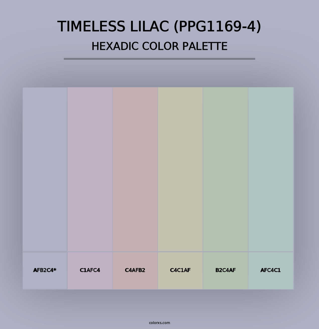 Timeless Lilac (PPG1169-4) - Hexadic Color Palette