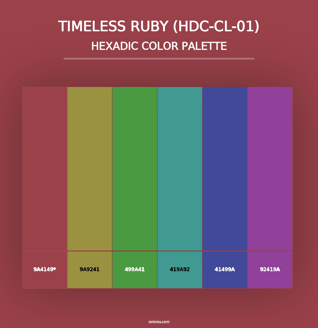 Timeless Ruby (HDC-CL-01) - Hexadic Color Palette