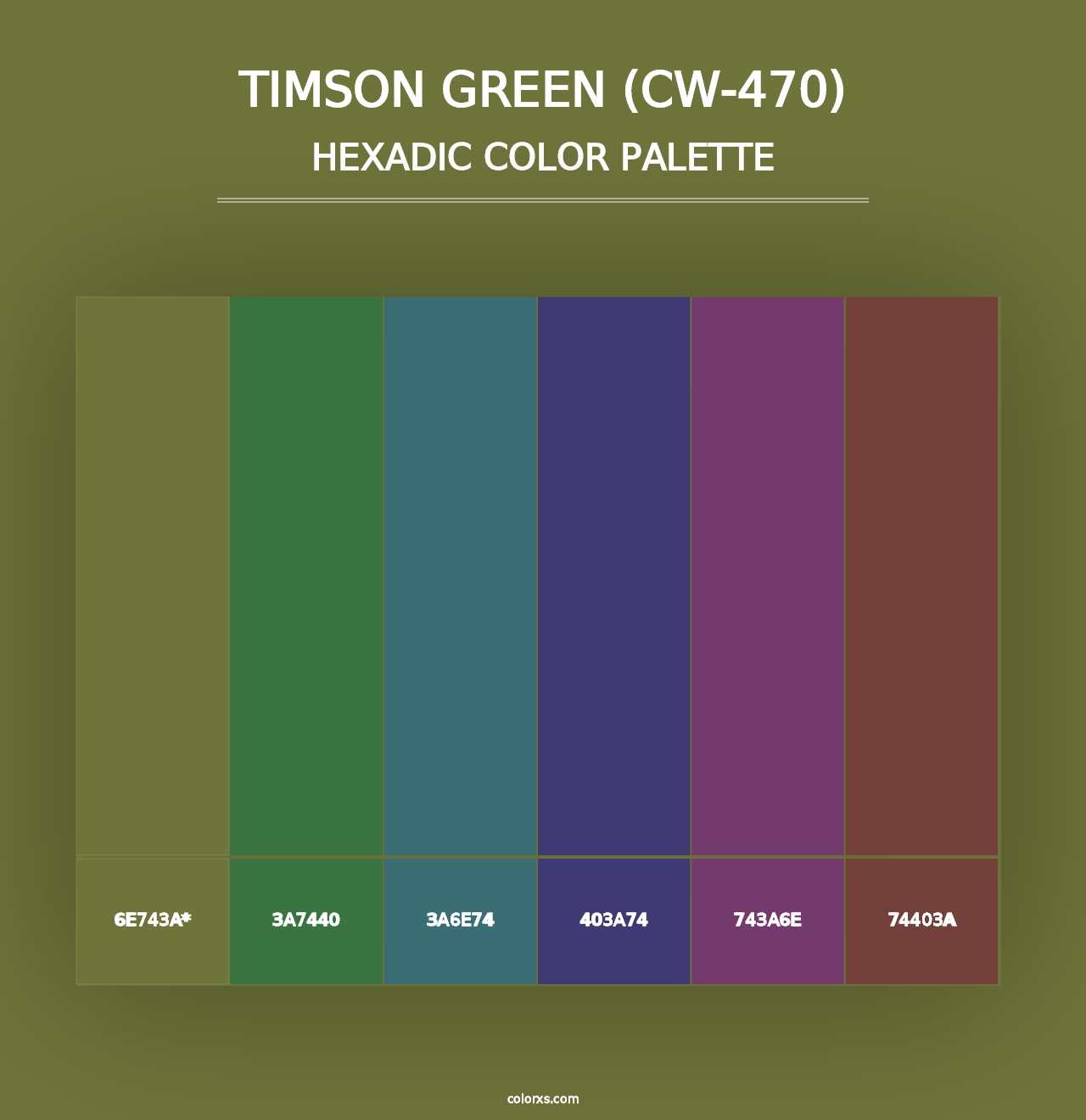 Timson Green (CW-470) - Hexadic Color Palette