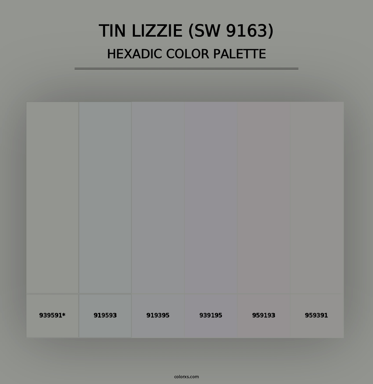 Tin Lizzie (SW 9163) - Hexadic Color Palette