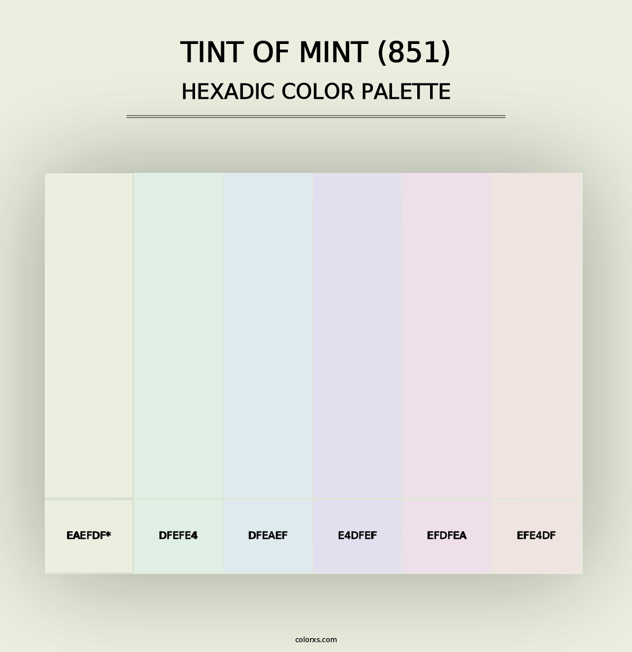 Tint of Mint (851) - Hexadic Color Palette