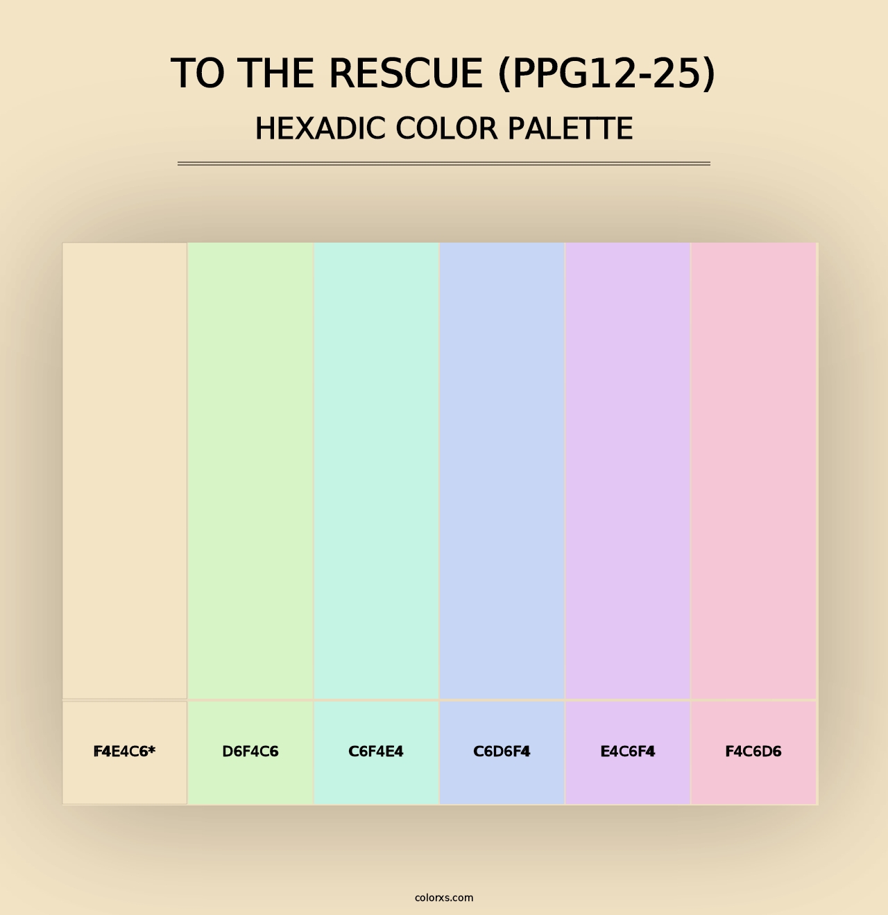 To The Rescue (PPG12-25) - Hexadic Color Palette