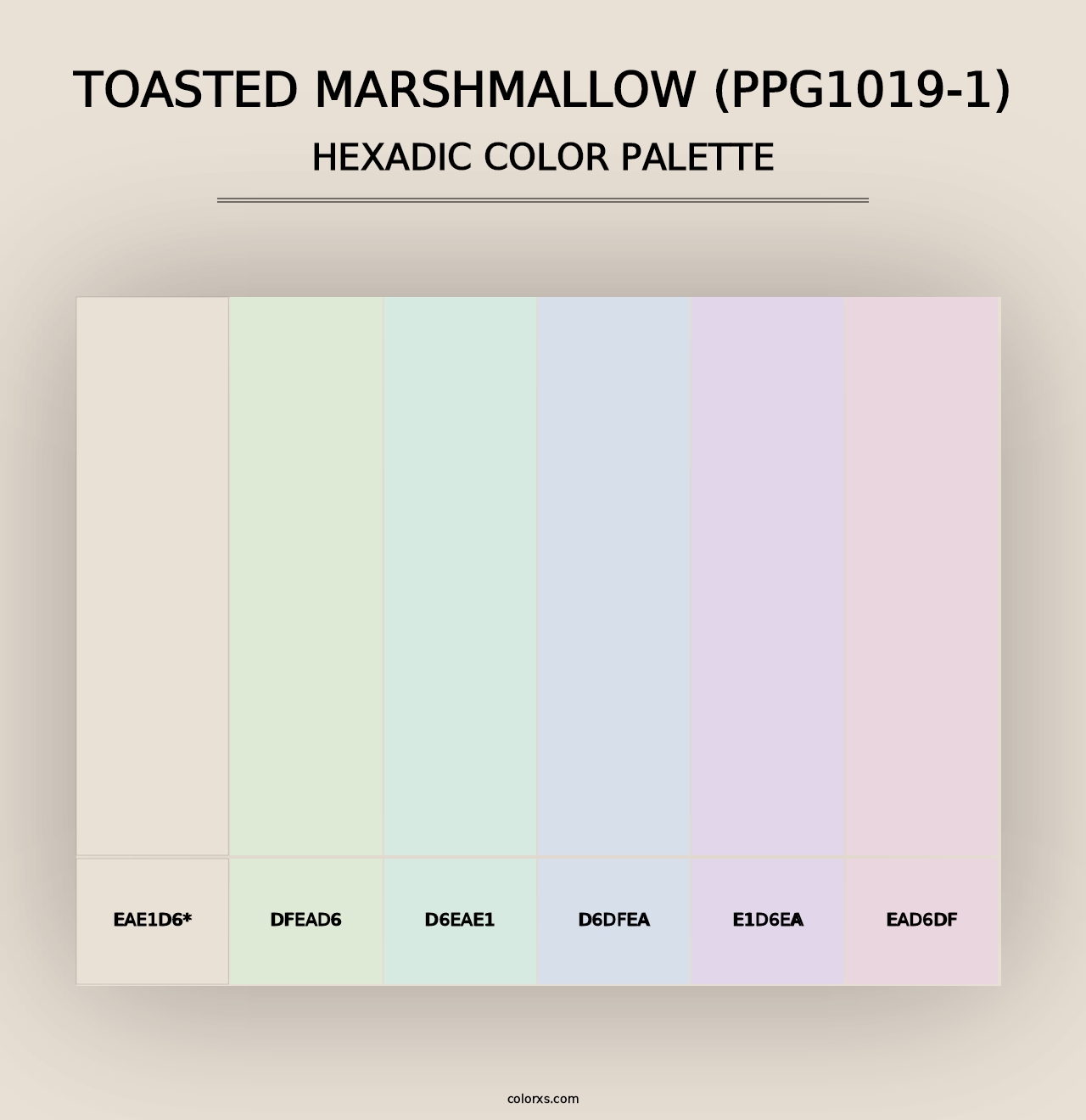 Toasted Marshmallow (PPG1019-1) - Hexadic Color Palette