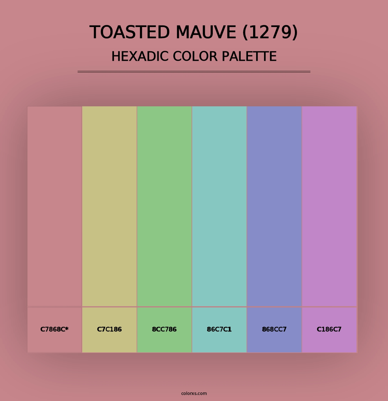 Toasted Mauve (1279) - Hexadic Color Palette