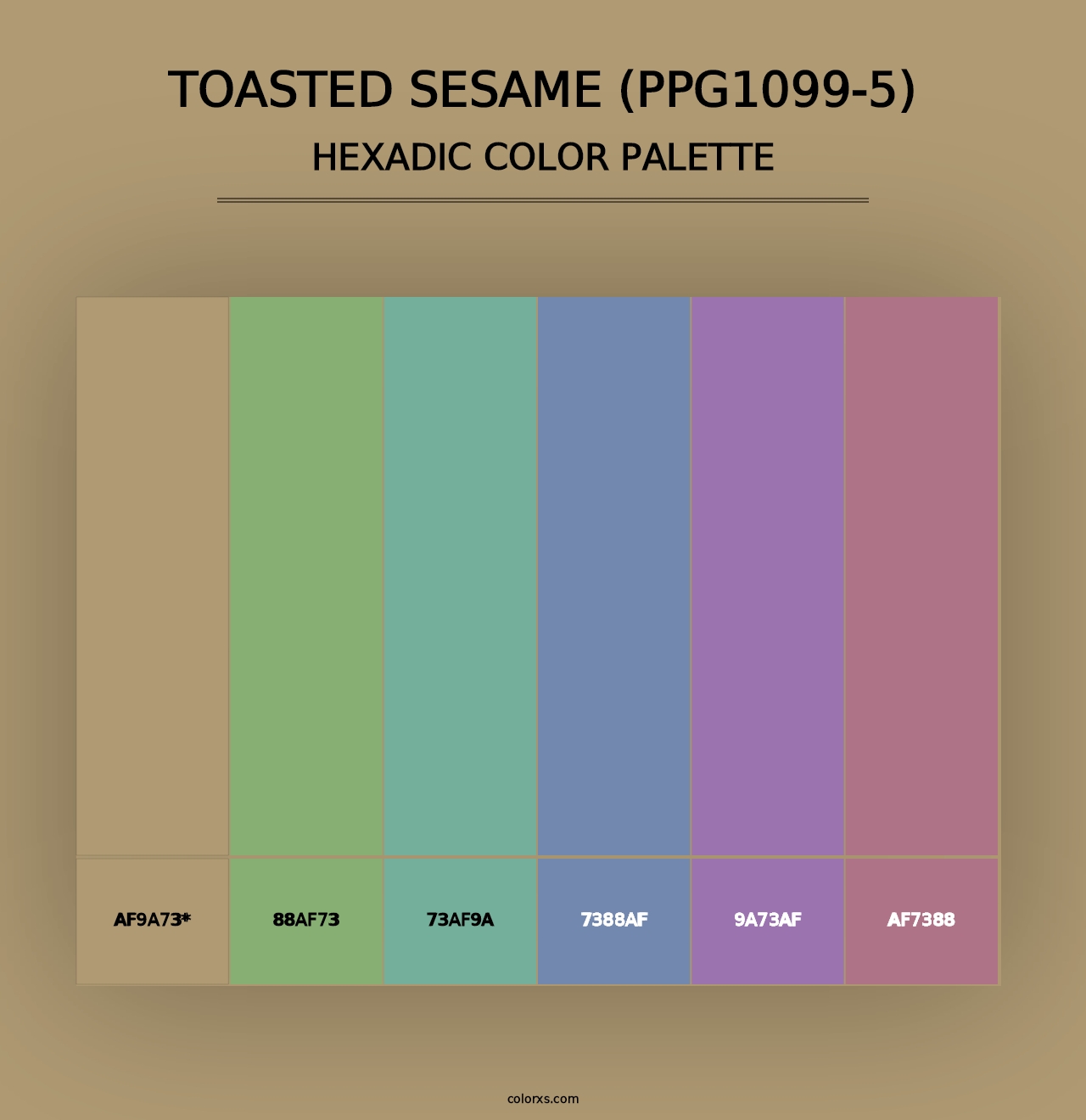 Toasted Sesame (PPG1099-5) - Hexadic Color Palette