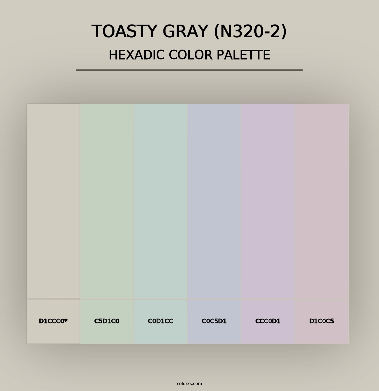 Toasty Gray (N320-2) - Hexadic Color Palette