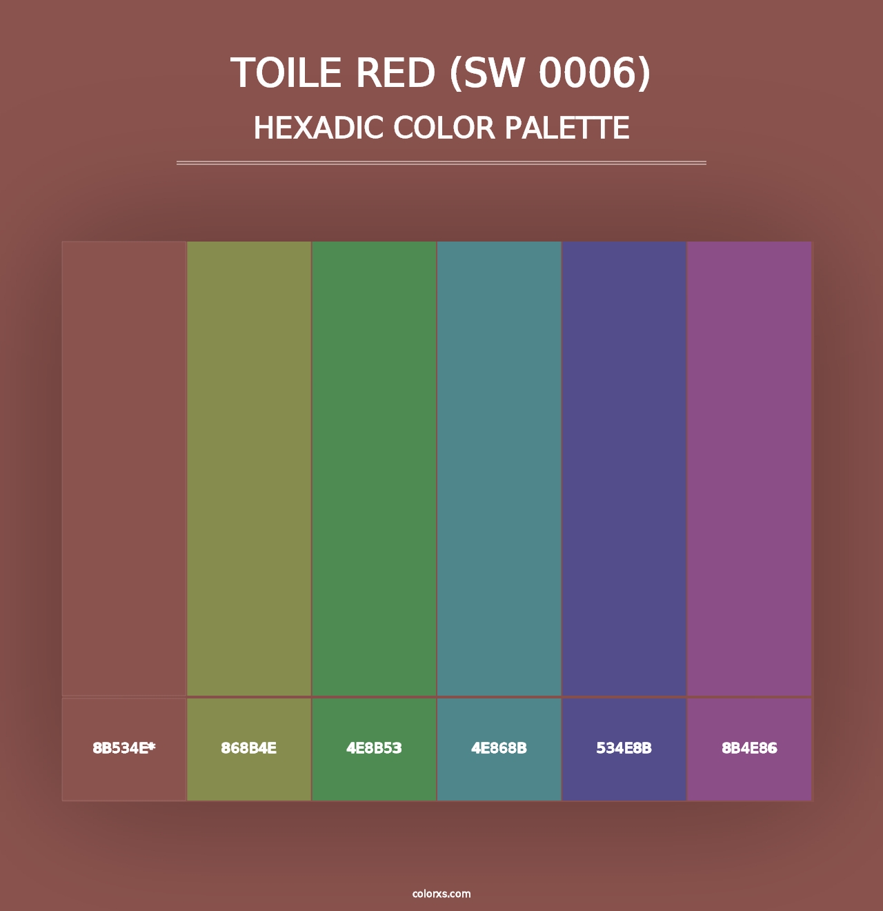 Toile Red (SW 0006) - Hexadic Color Palette