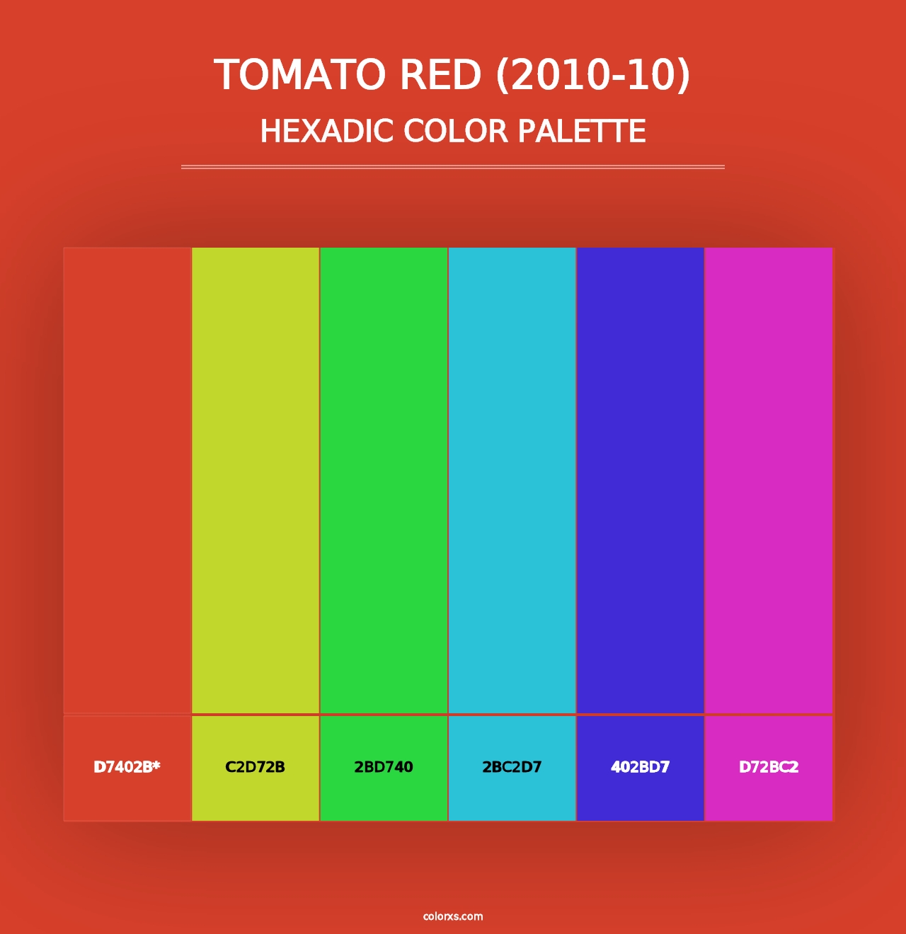 Tomato Red (2010-10) - Hexadic Color Palette