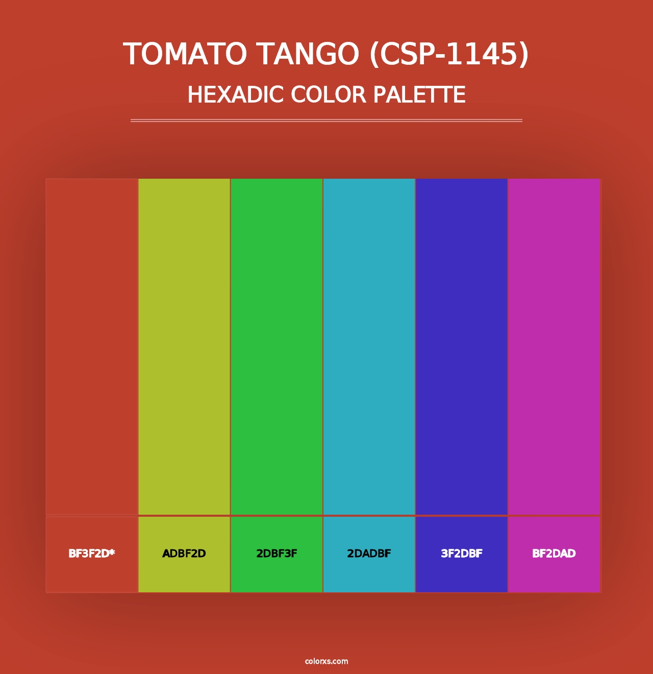 Tomato Tango (CSP-1145) - Hexadic Color Palette