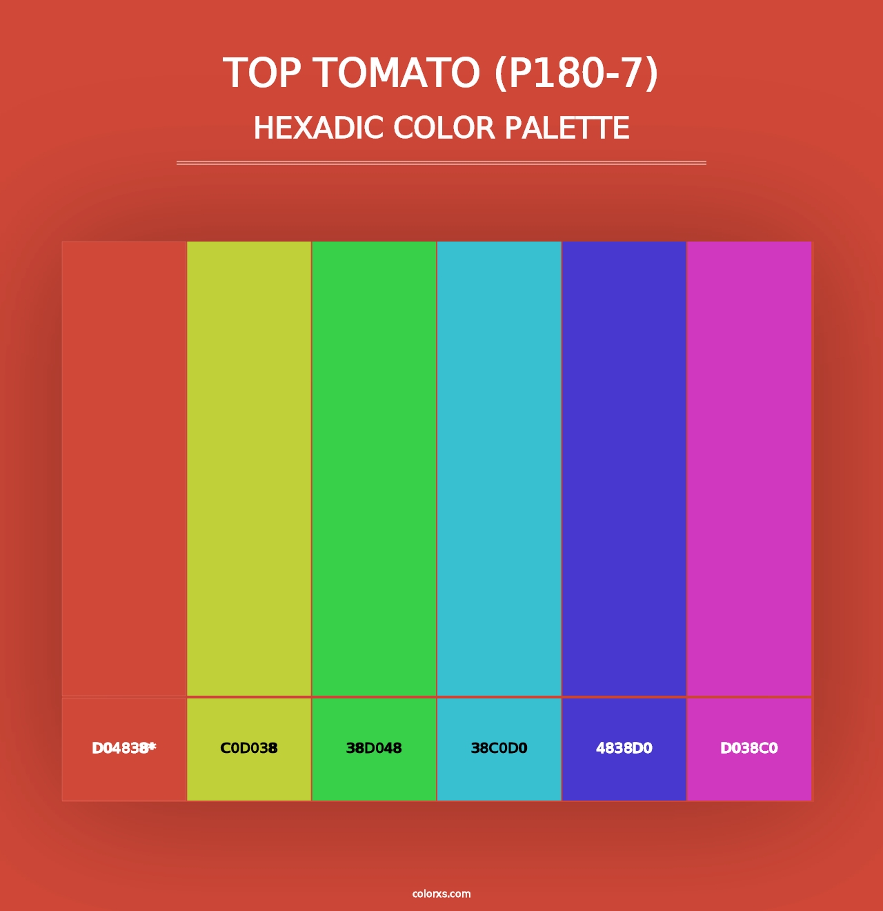 Top Tomato (P180-7) - Hexadic Color Palette