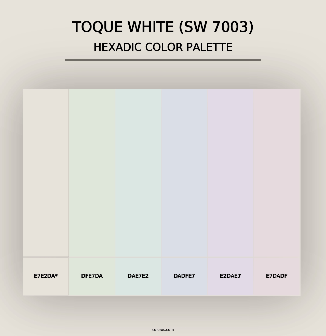 Toque White (SW 7003) - Hexadic Color Palette