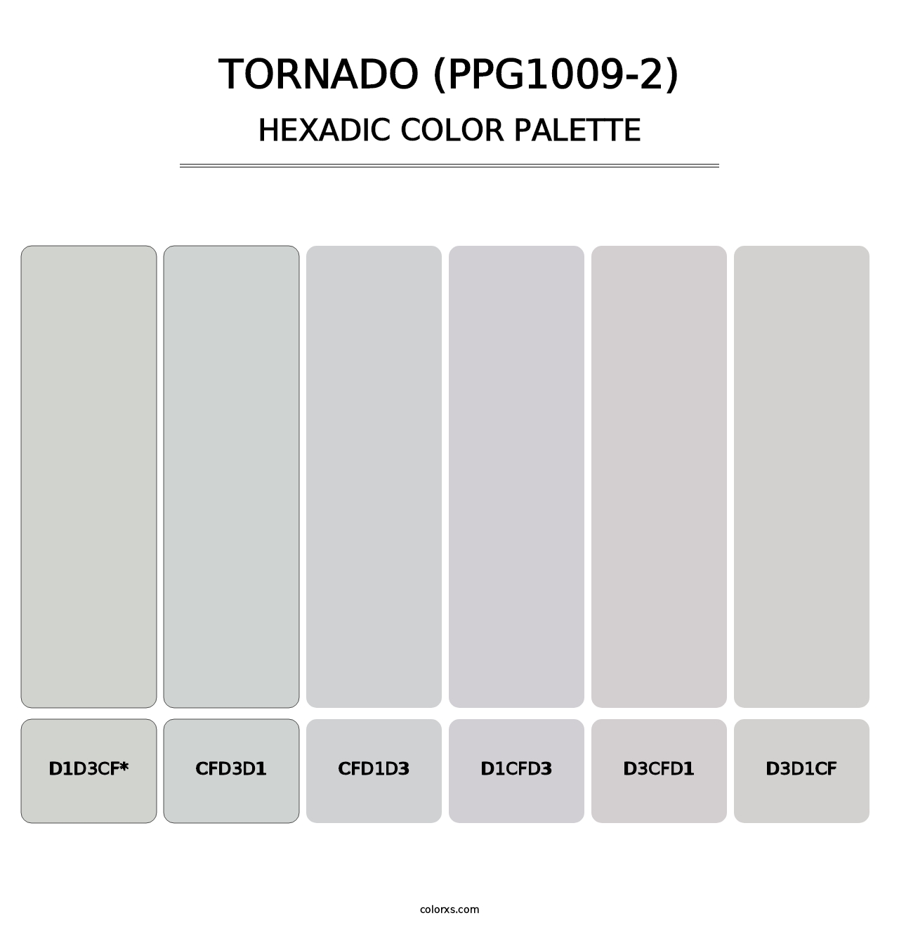 Tornado (PPG1009-2) - Hexadic Color Palette