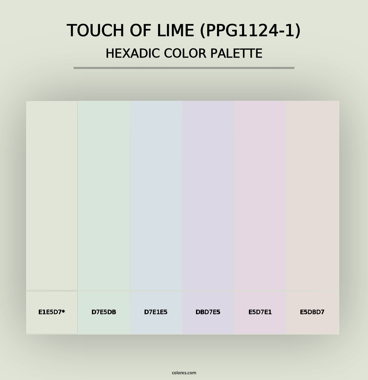 Touch Of Lime (PPG1124-1) - Hexadic Color Palette