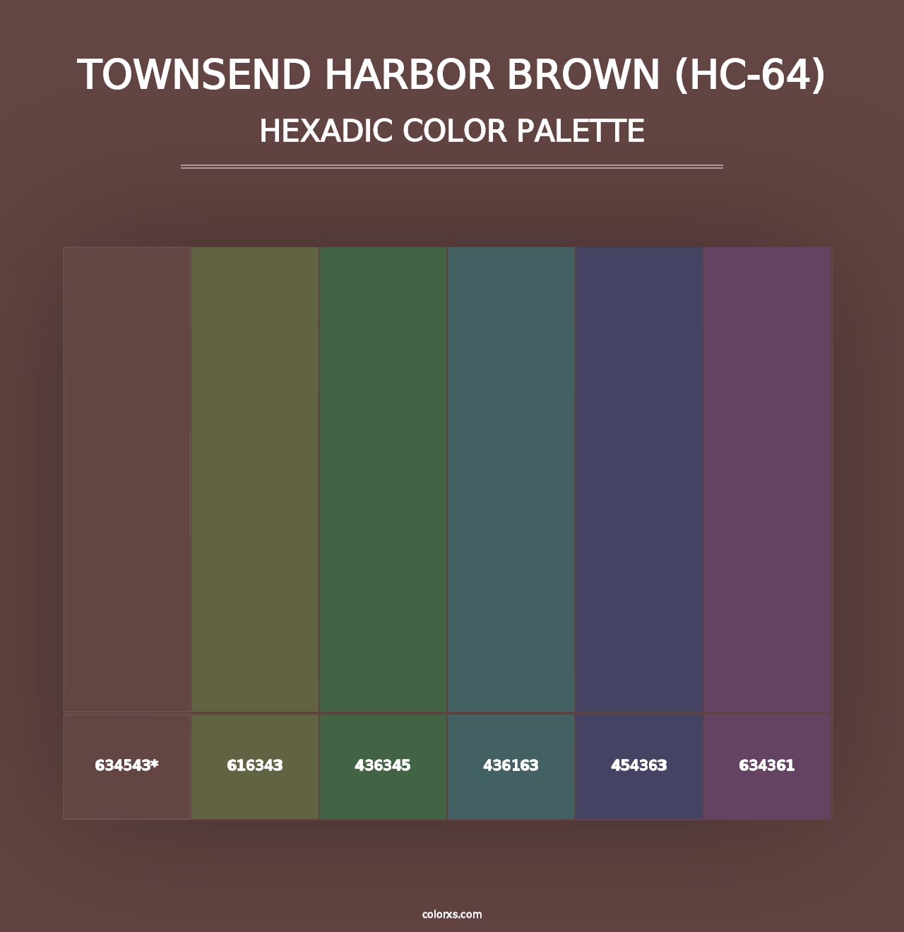 Townsend Harbor Brown (HC-64) - Hexadic Color Palette