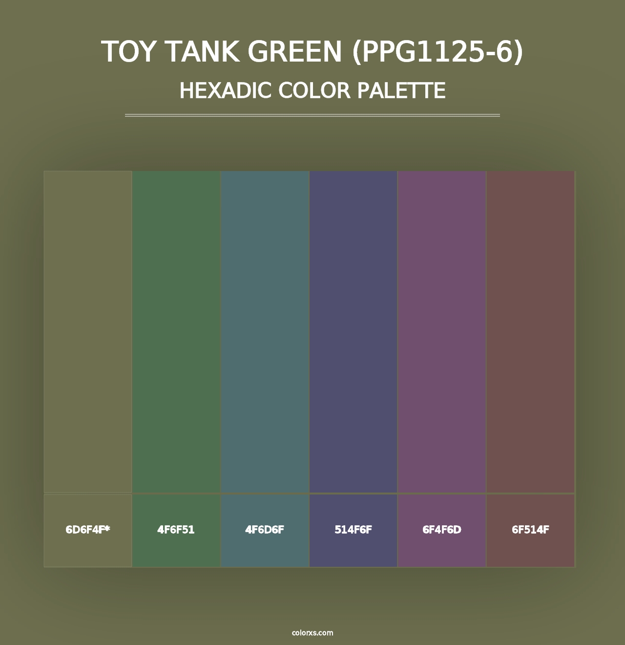 Toy Tank Green (PPG1125-6) - Hexadic Color Palette