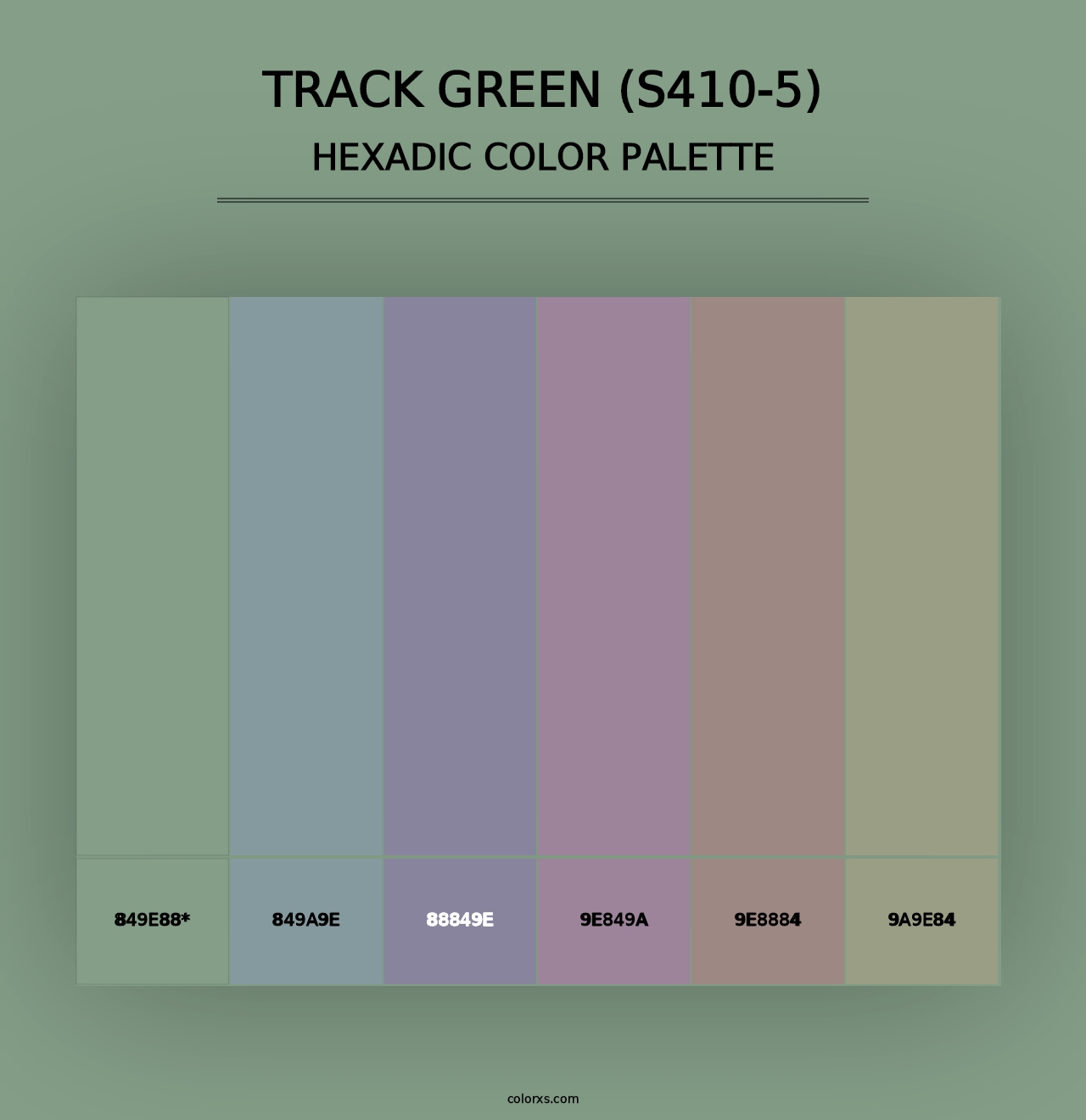 Track Green (S410-5) - Hexadic Color Palette