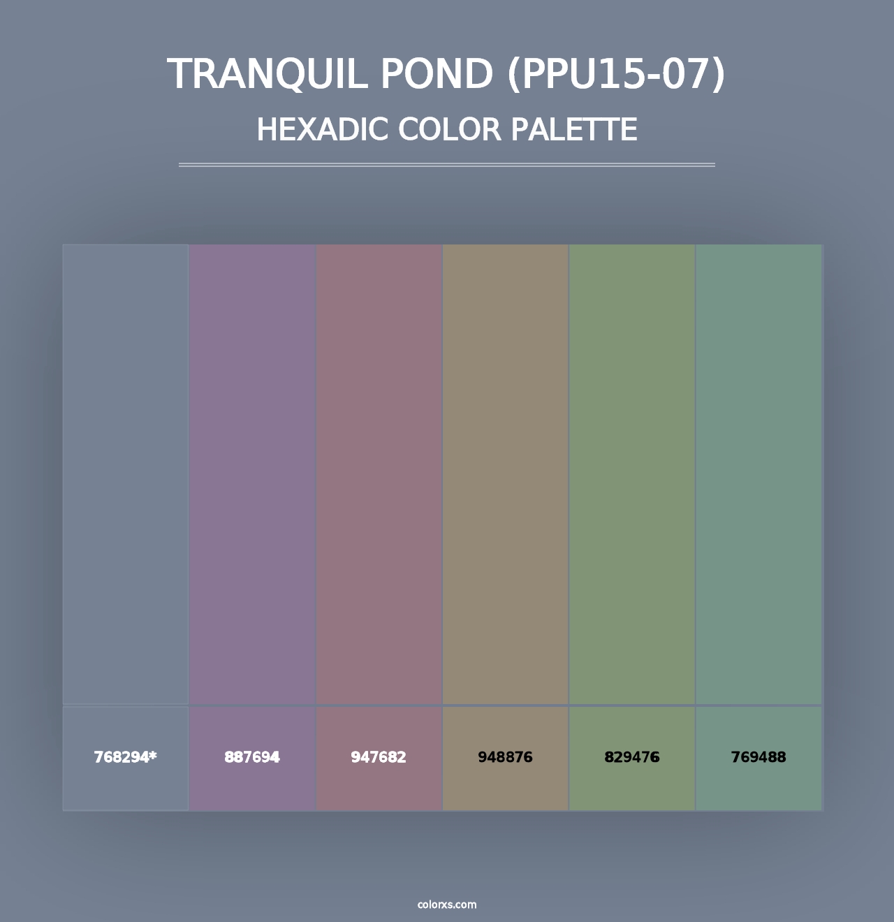 Tranquil Pond (PPU15-07) - Hexadic Color Palette