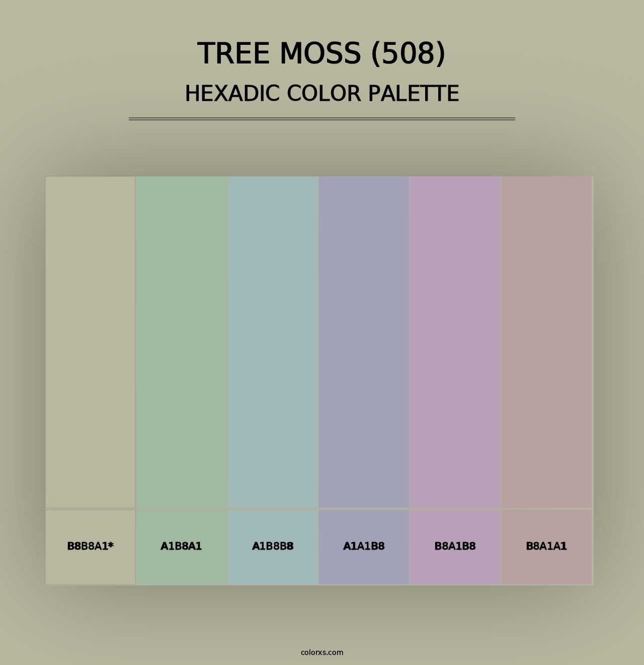 Tree Moss (508) - Hexadic Color Palette