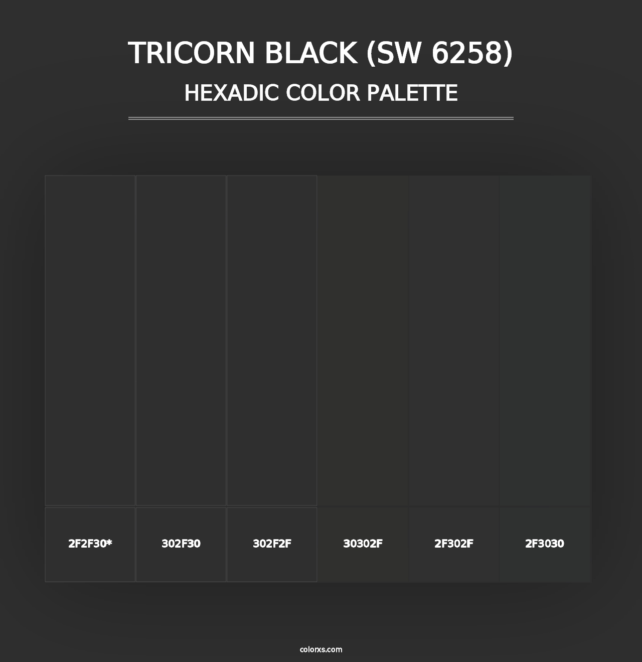 Tricorn Black (SW 6258) - Hexadic Color Palette