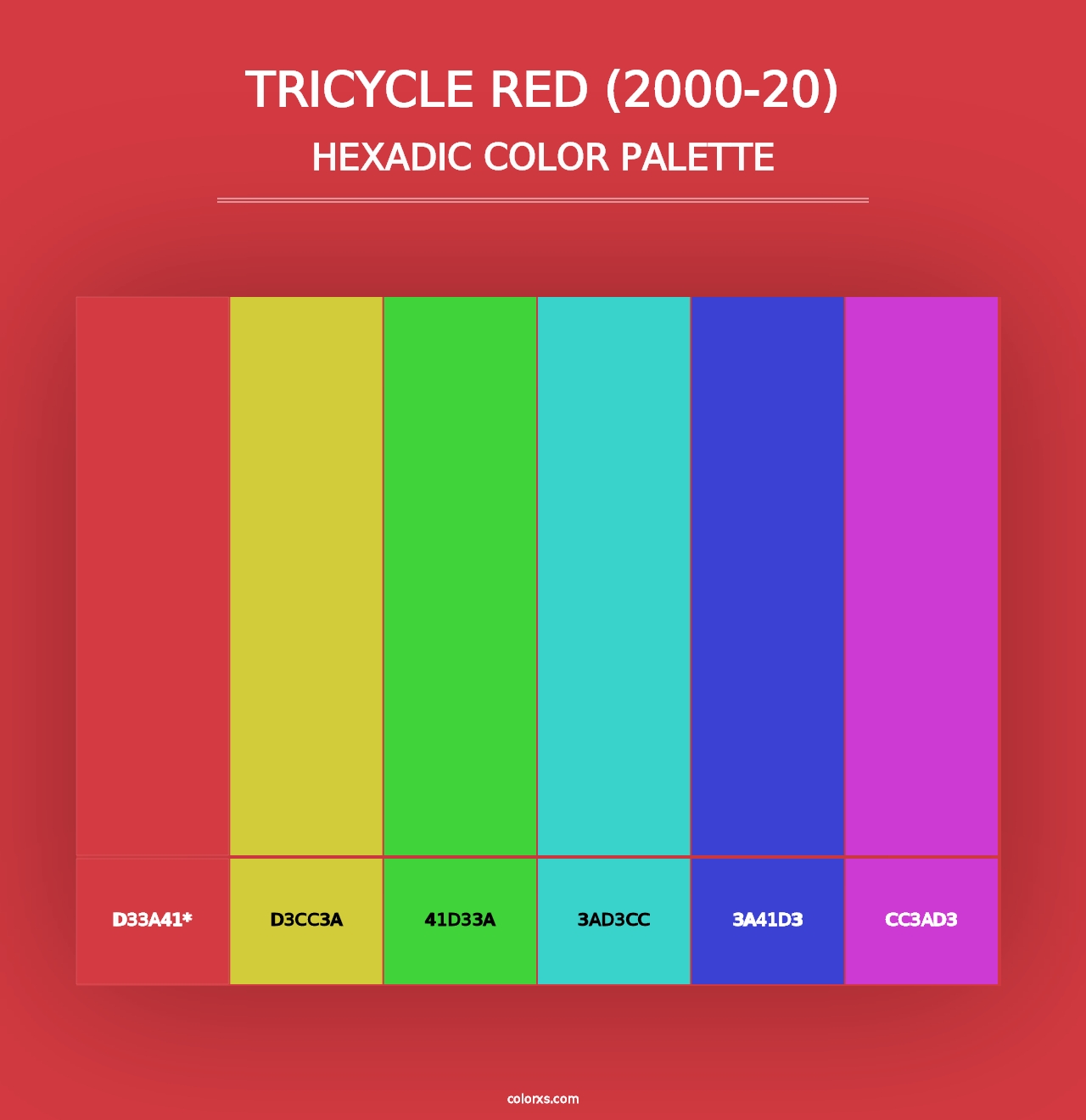 Tricycle Red (2000-20) - Hexadic Color Palette