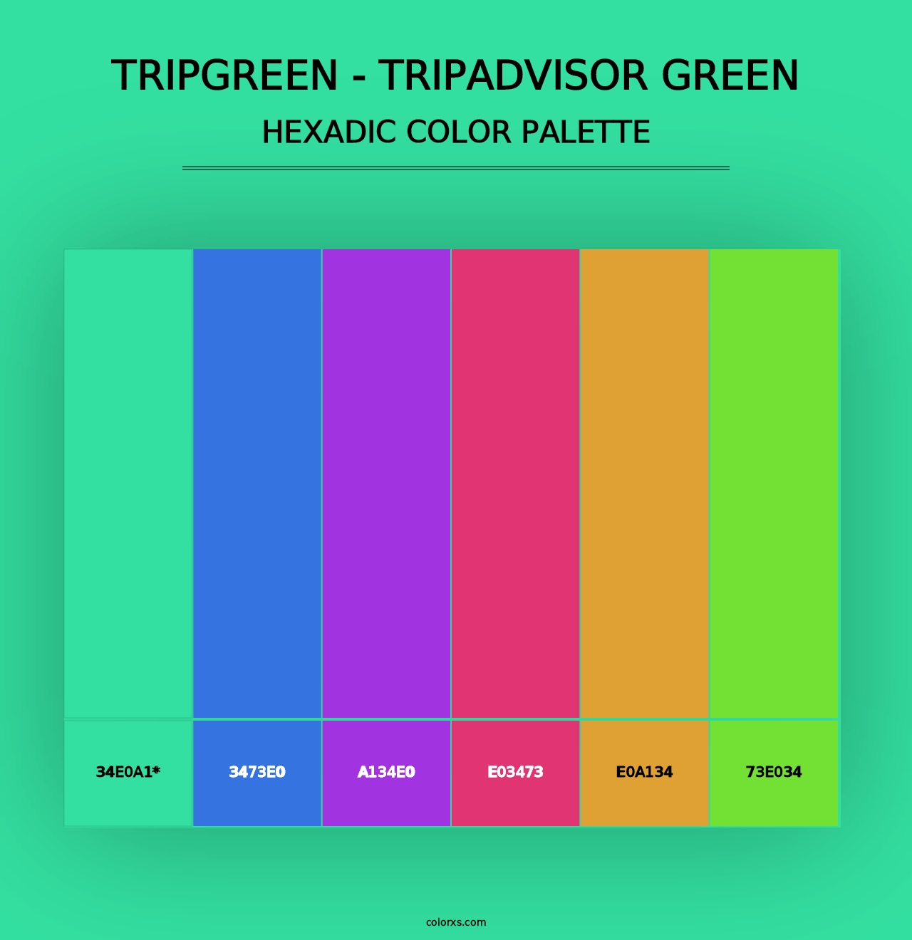 TripGreen - Tripadvisor Green - Hexadic Color Palette