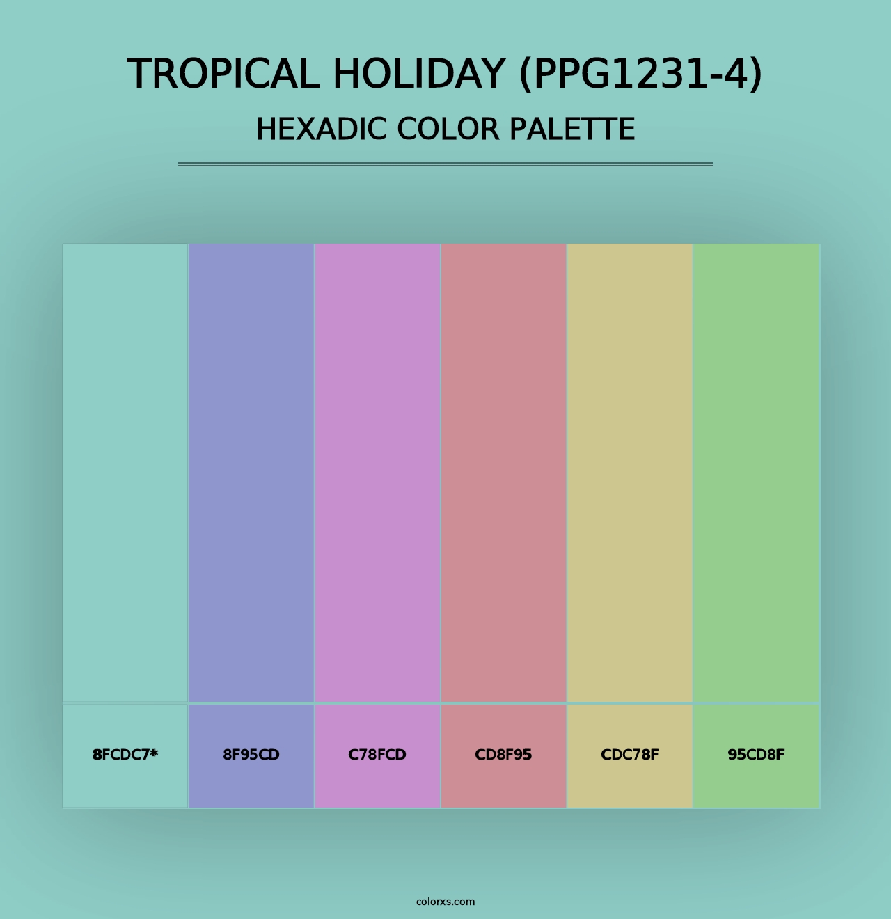 Tropical Holiday (PPG1231-4) - Hexadic Color Palette