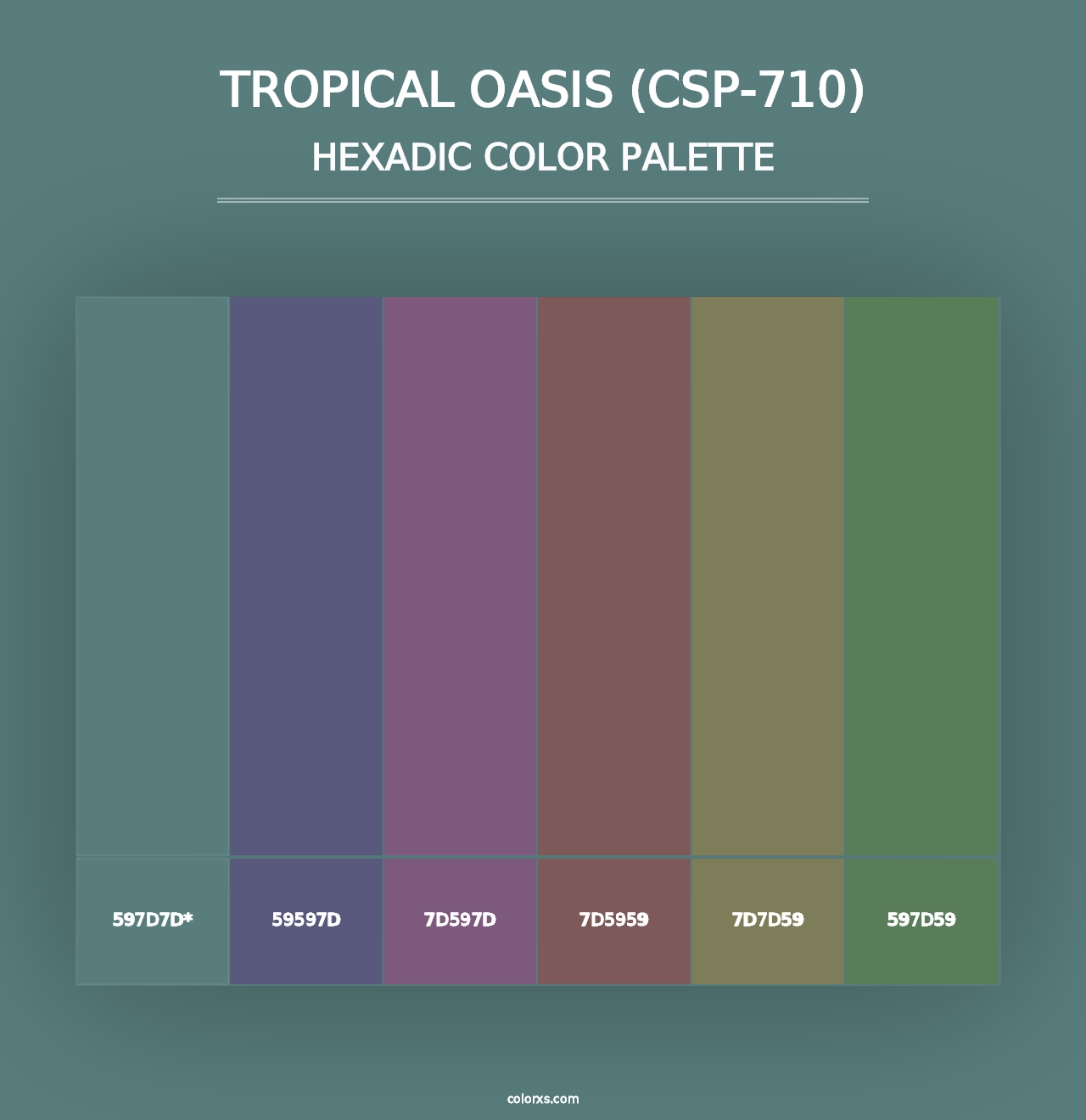 Tropical Oasis (CSP-710) - Hexadic Color Palette