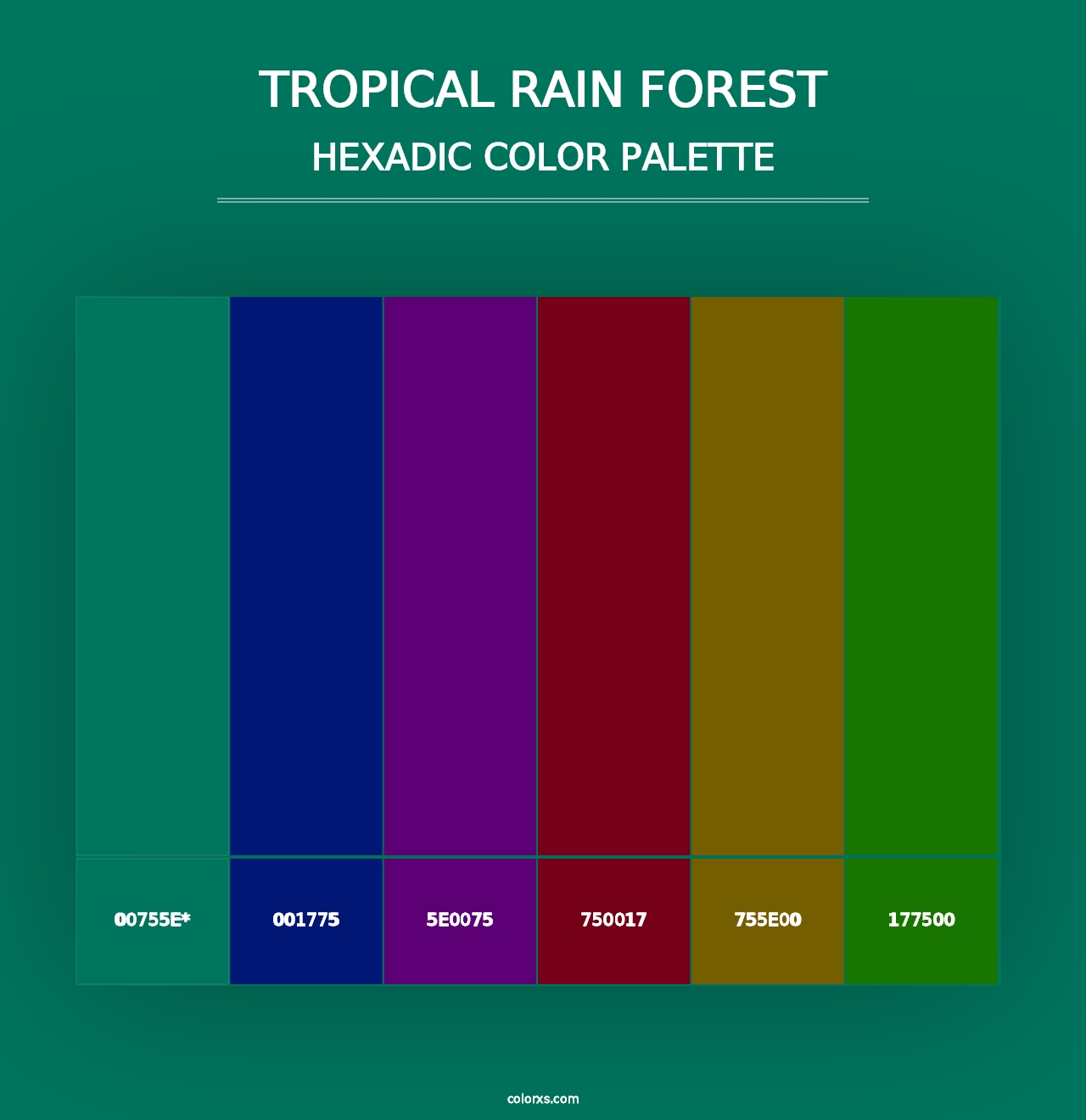 Tropical Rain Forest - Hexadic Color Palette