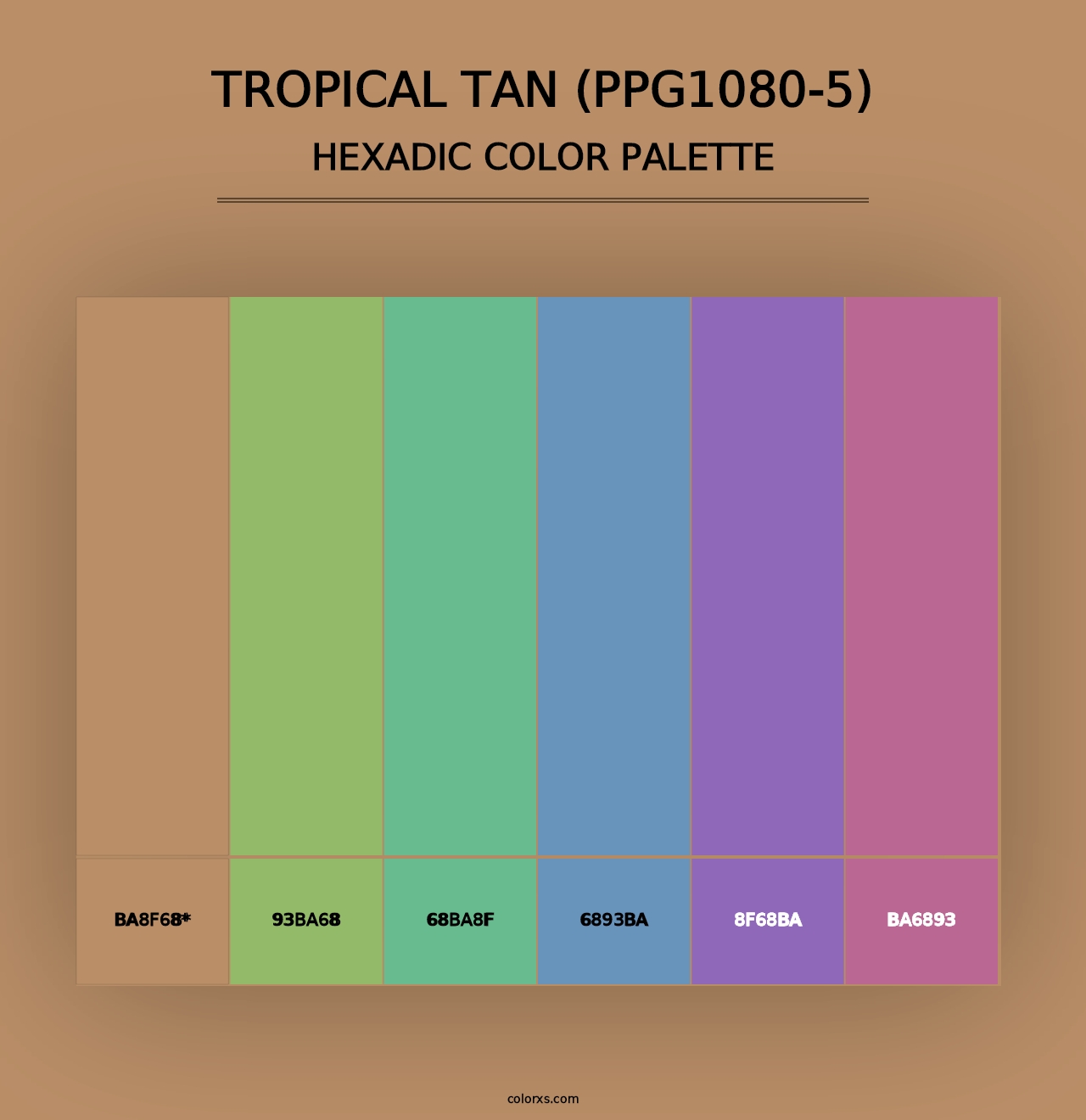 Tropical Tan (PPG1080-5) - Hexadic Color Palette