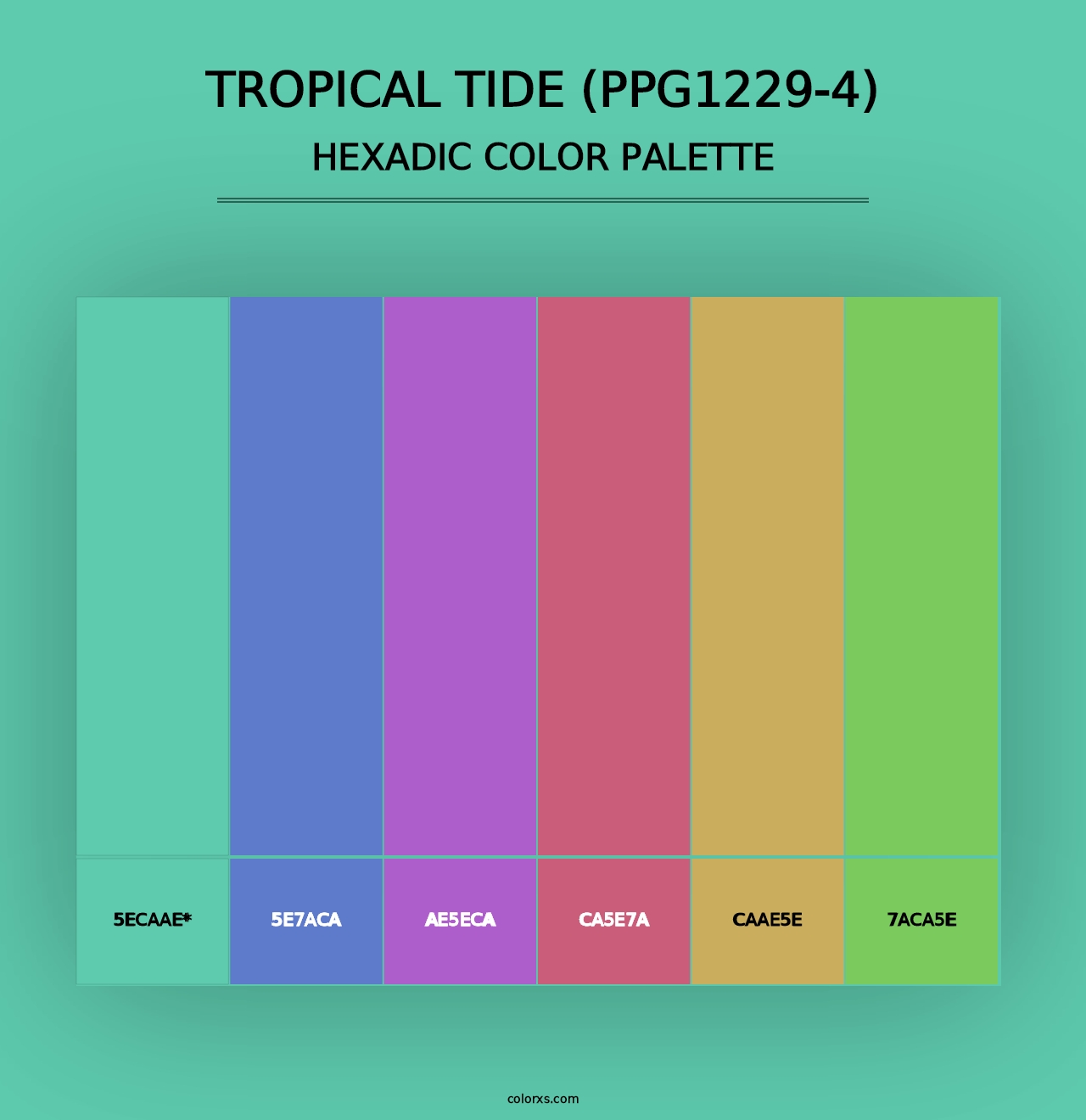 Tropical Tide (PPG1229-4) - Hexadic Color Palette