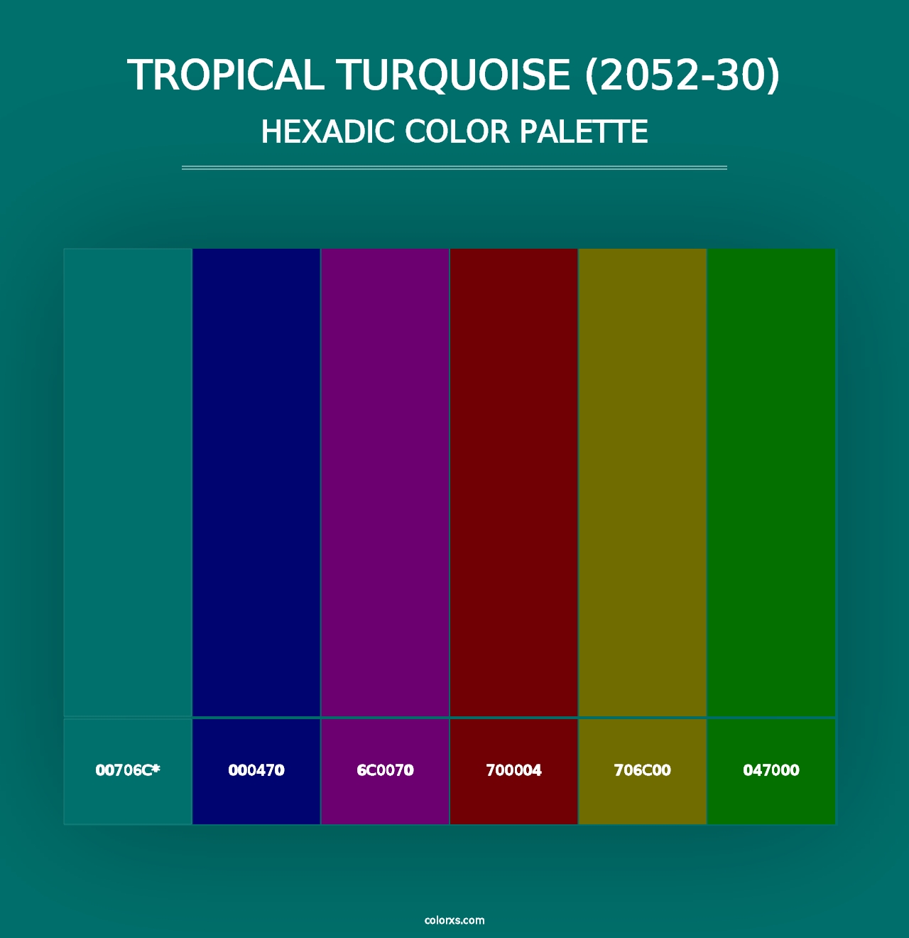 Tropical Turquoise (2052-30) - Hexadic Color Palette