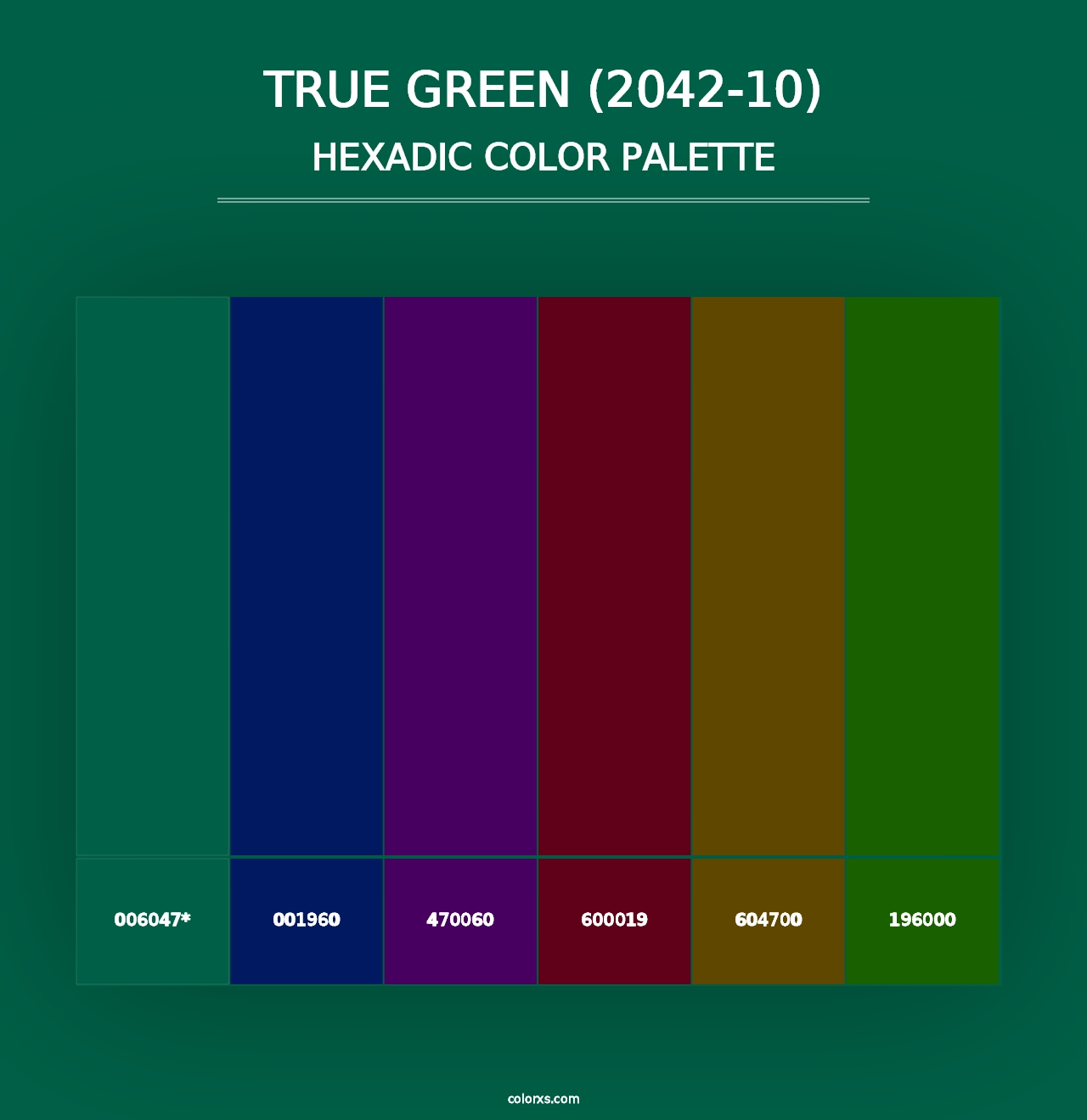 True Green (2042-10) - Hexadic Color Palette