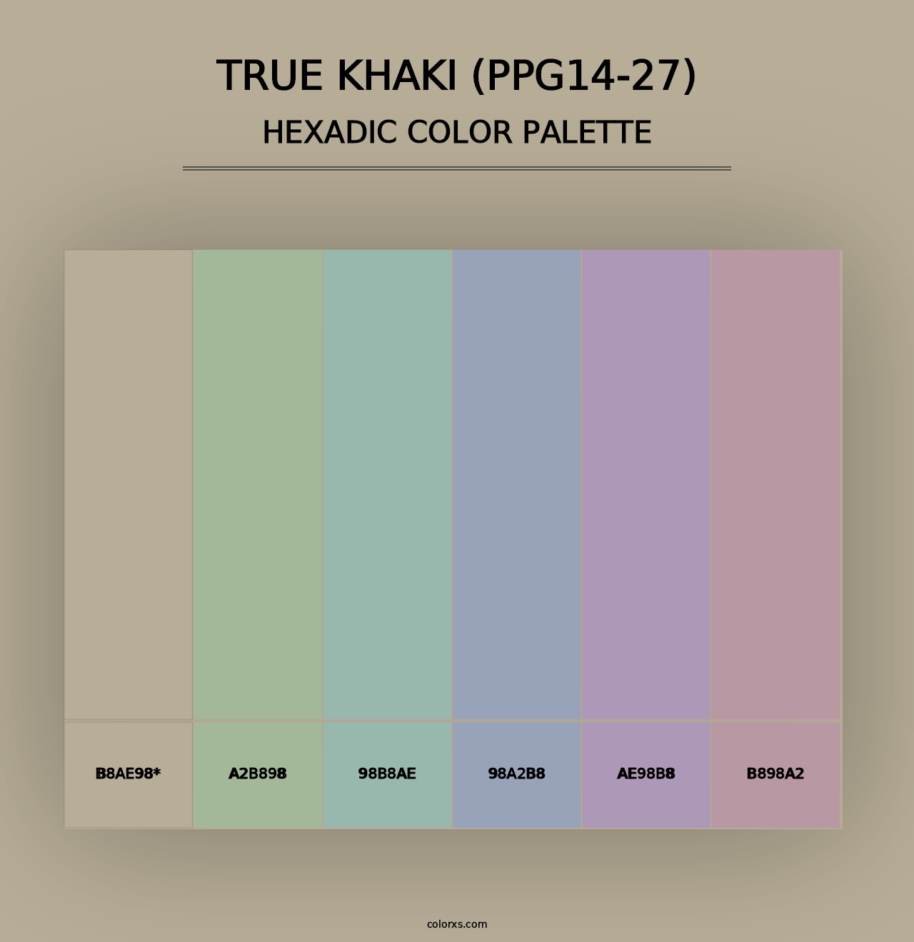 True Khaki (PPG14-27) - Hexadic Color Palette