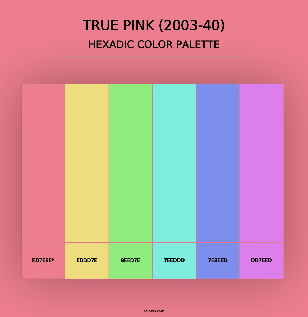 True Pink (2003-40) - Hexadic Color Palette