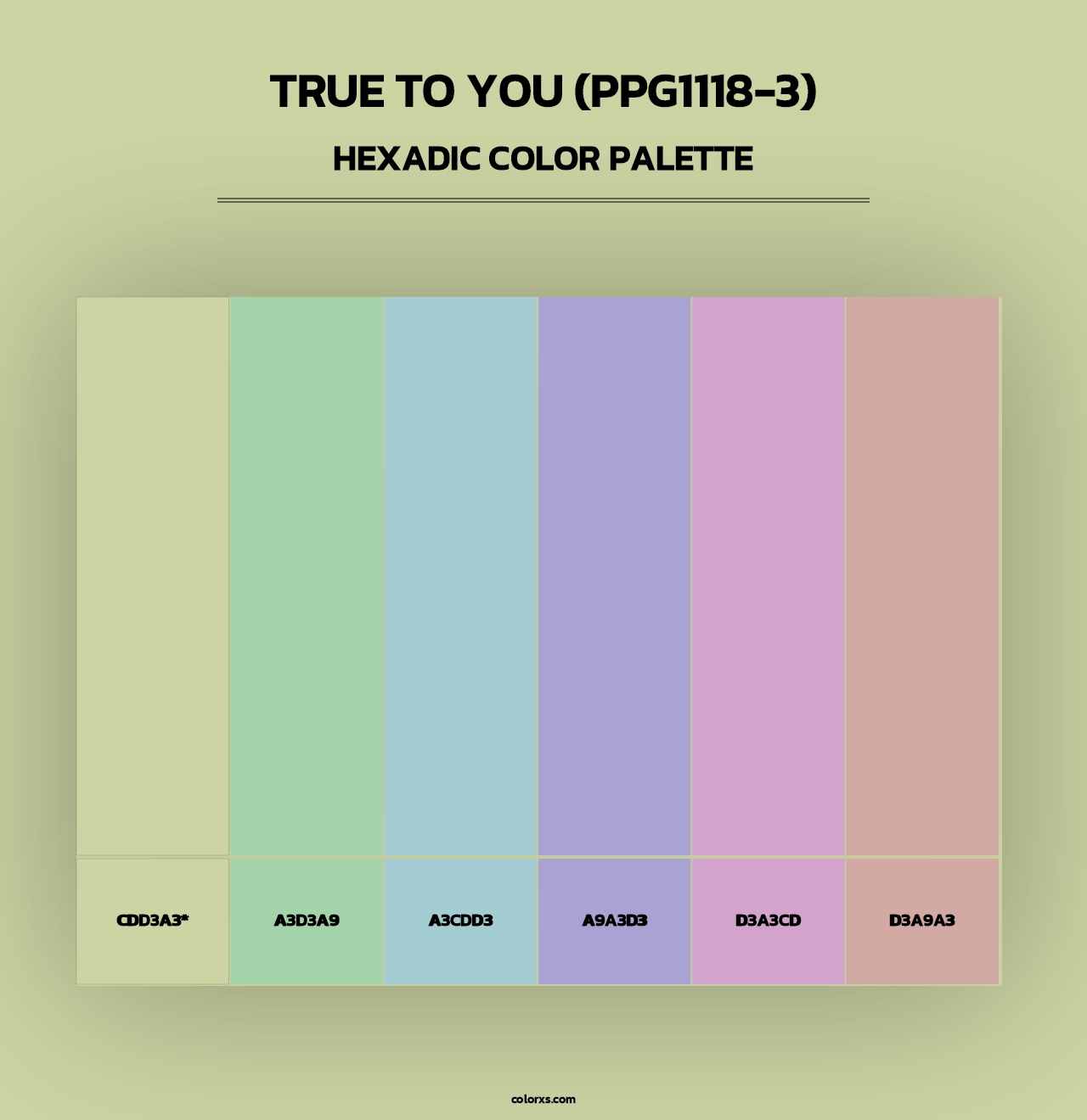 True To You (PPG1118-3) - Hexadic Color Palette