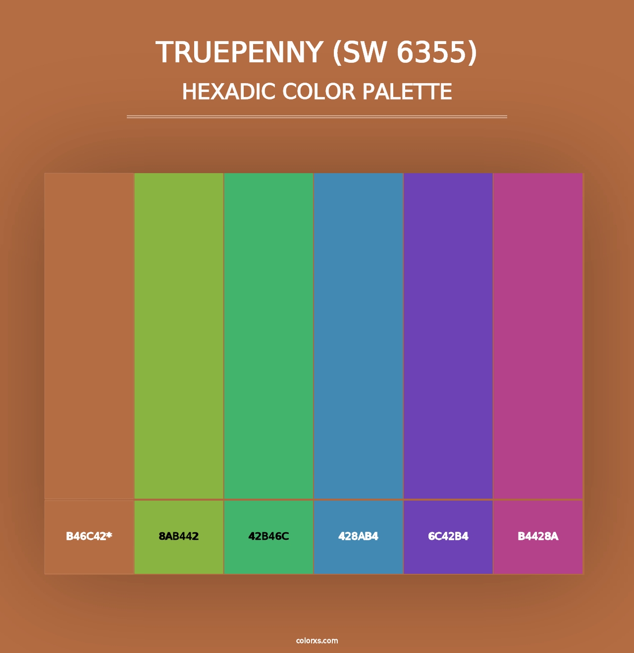 Truepenny (SW 6355) - Hexadic Color Palette