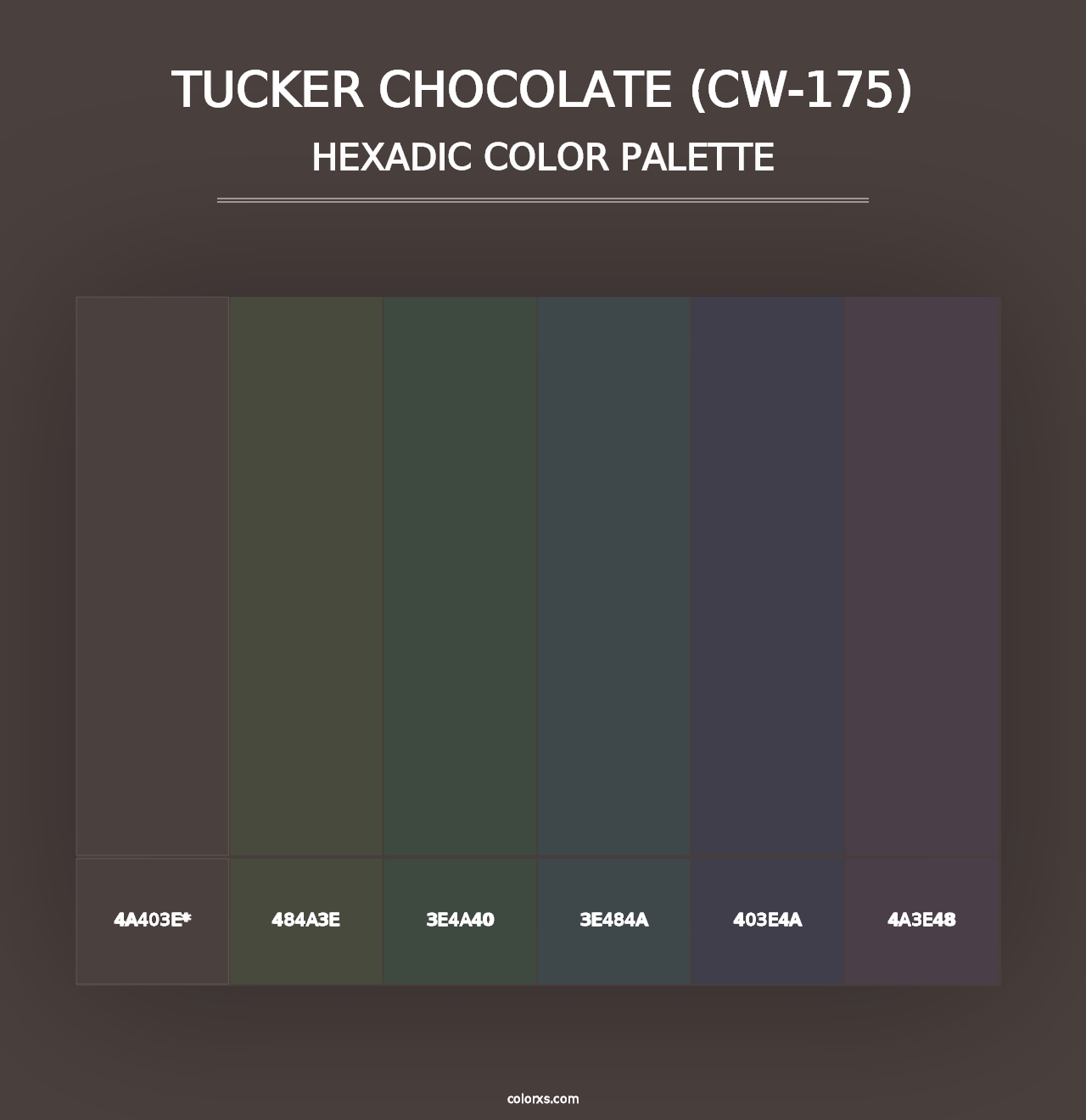 Tucker Chocolate (CW-175) - Hexadic Color Palette