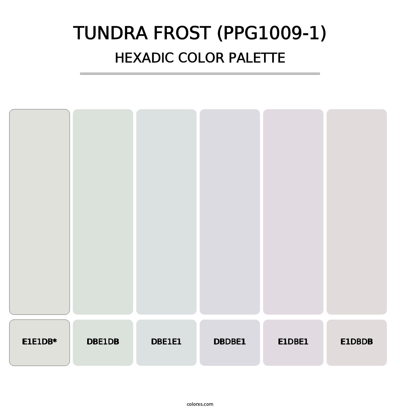 Tundra Frost (PPG1009-1) - Hexadic Color Palette