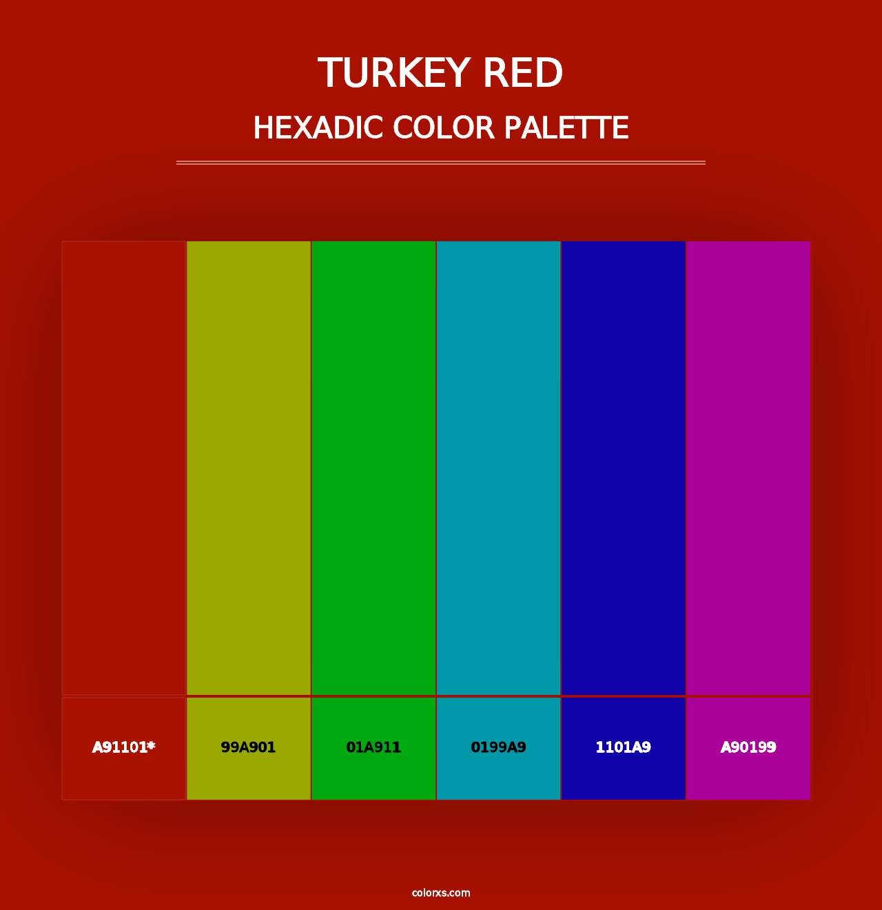 Turkey Red - Hexadic Color Palette