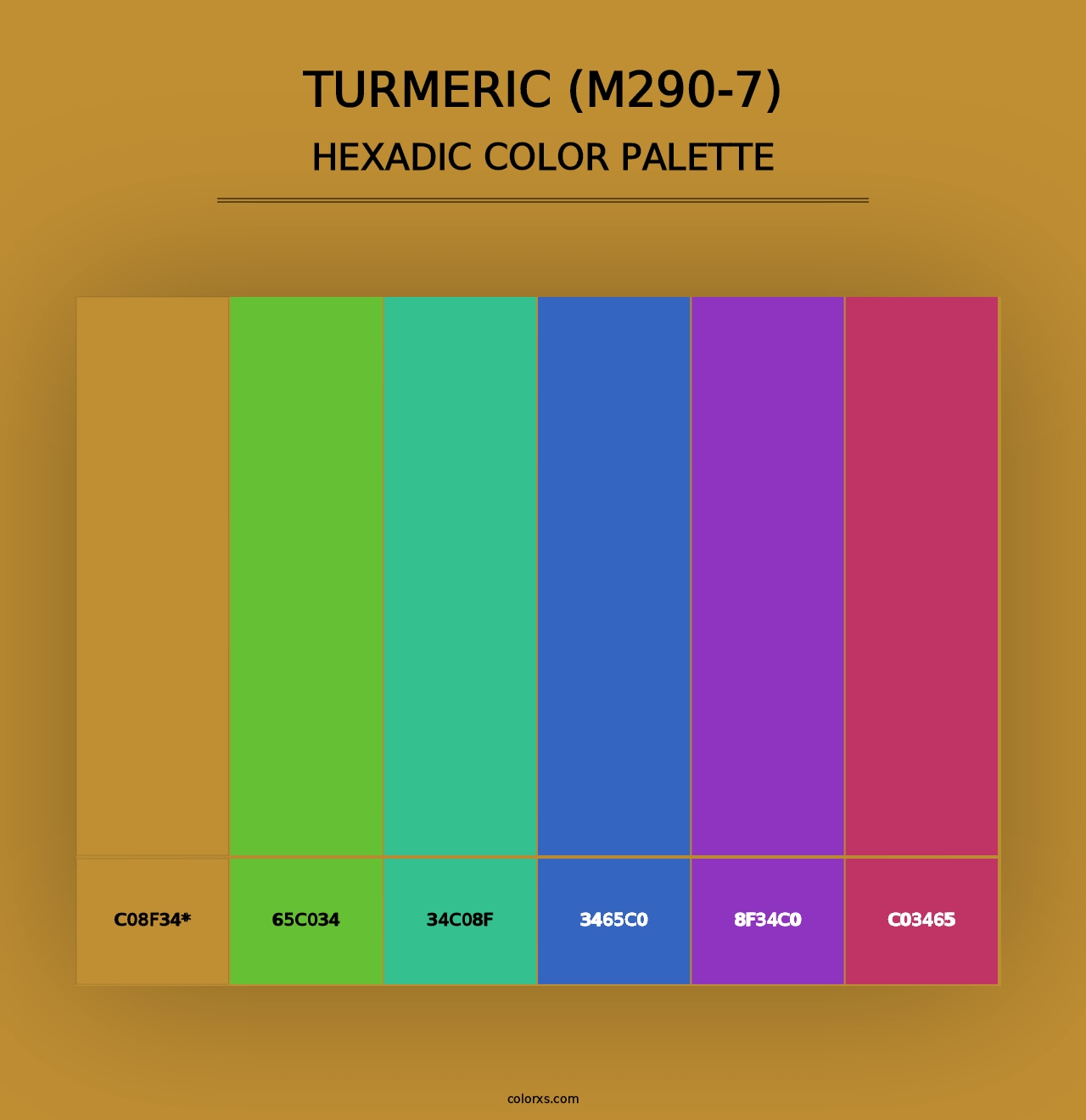 Turmeric (M290-7) - Hexadic Color Palette