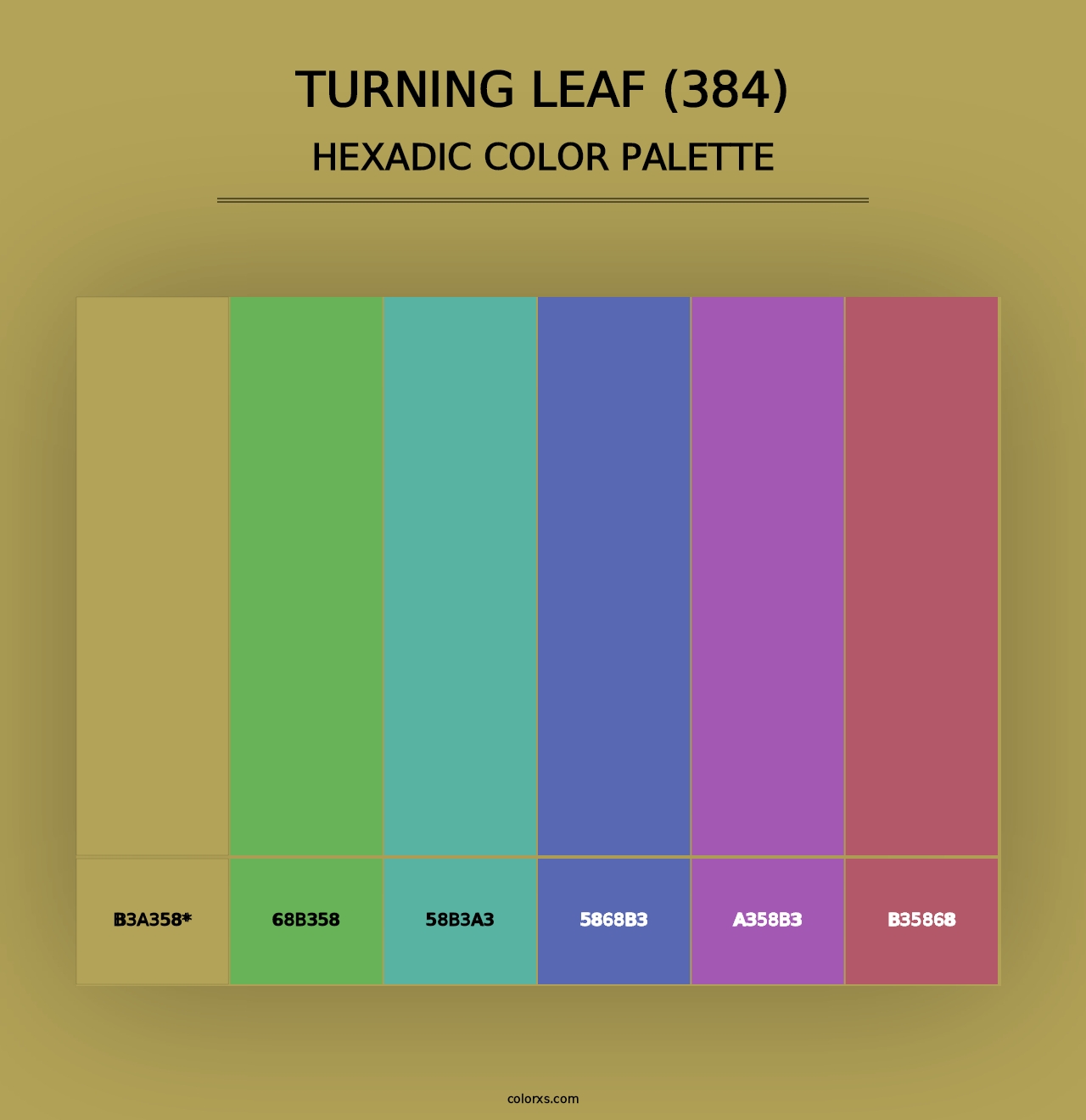 Turning Leaf (384) - Hexadic Color Palette