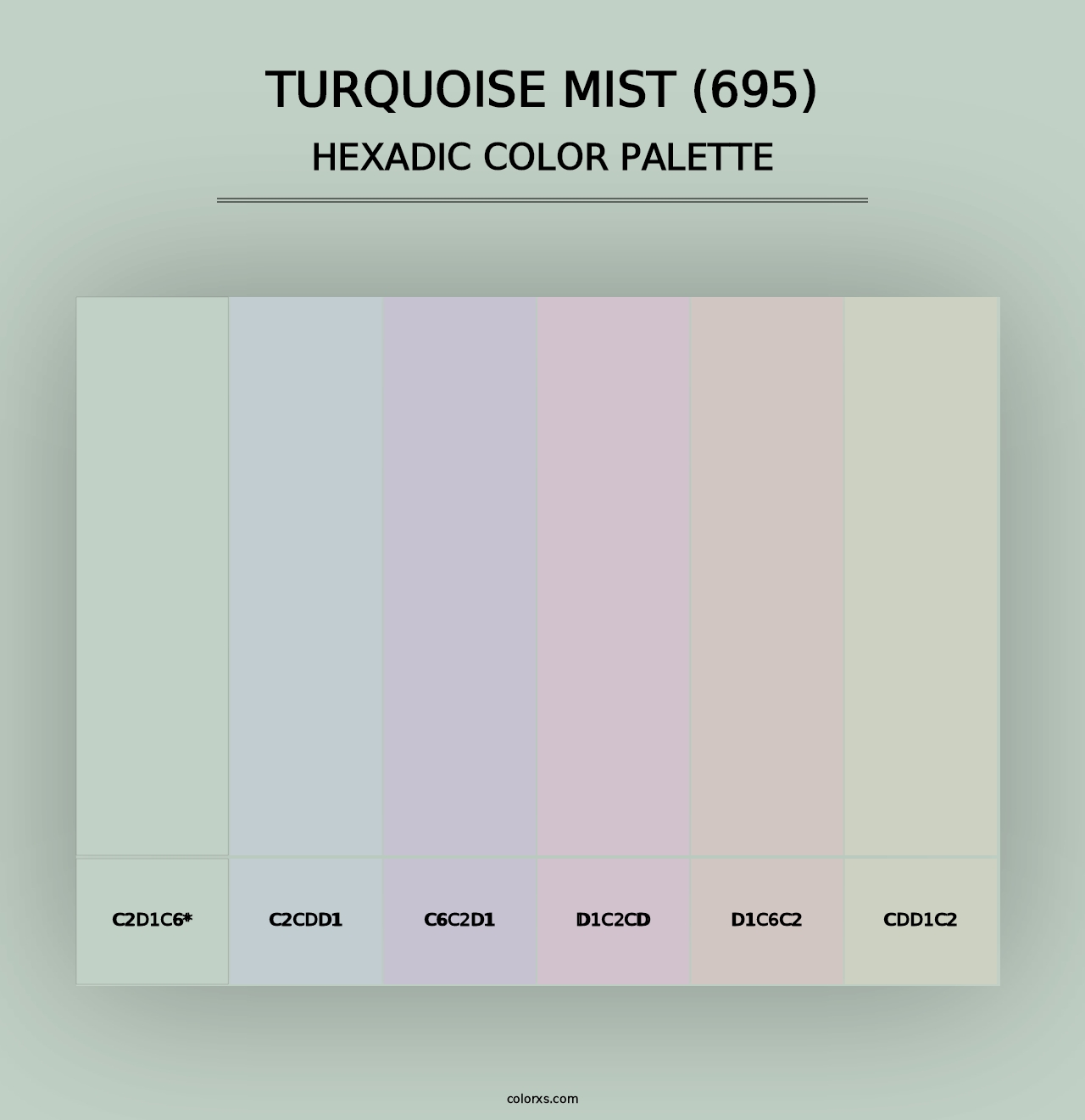 Turquoise Mist (695) - Hexadic Color Palette