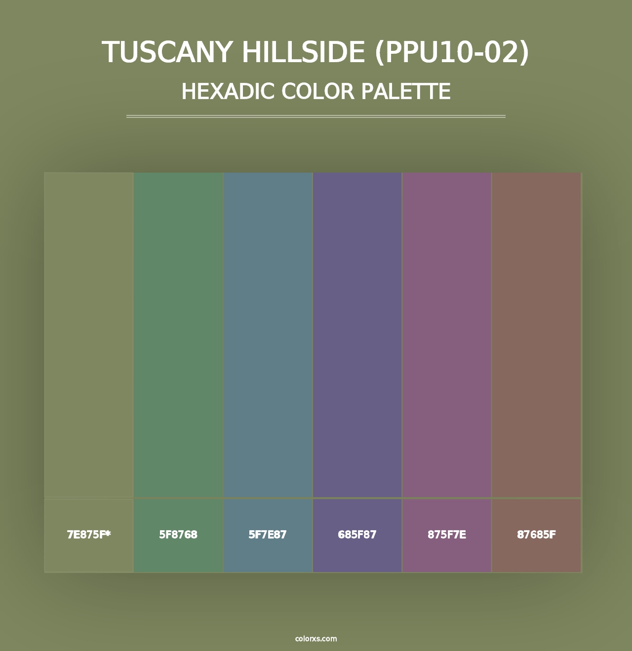 Tuscany Hillside (PPU10-02) - Hexadic Color Palette