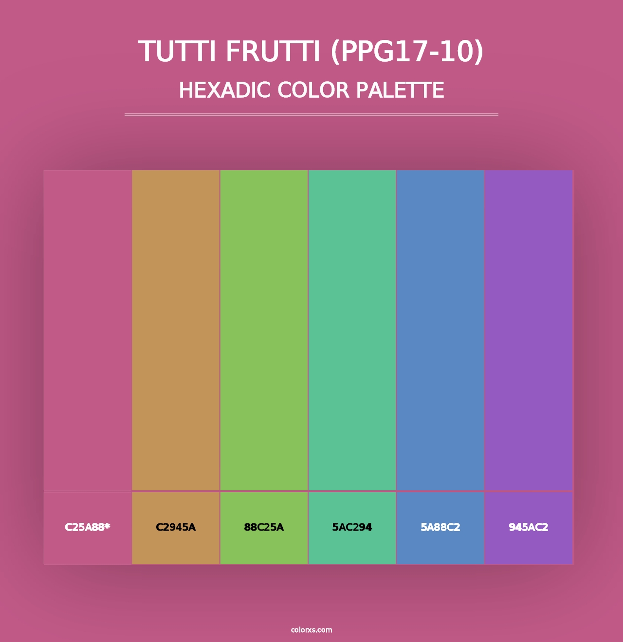 Tutti Frutti (PPG17-10) - Hexadic Color Palette